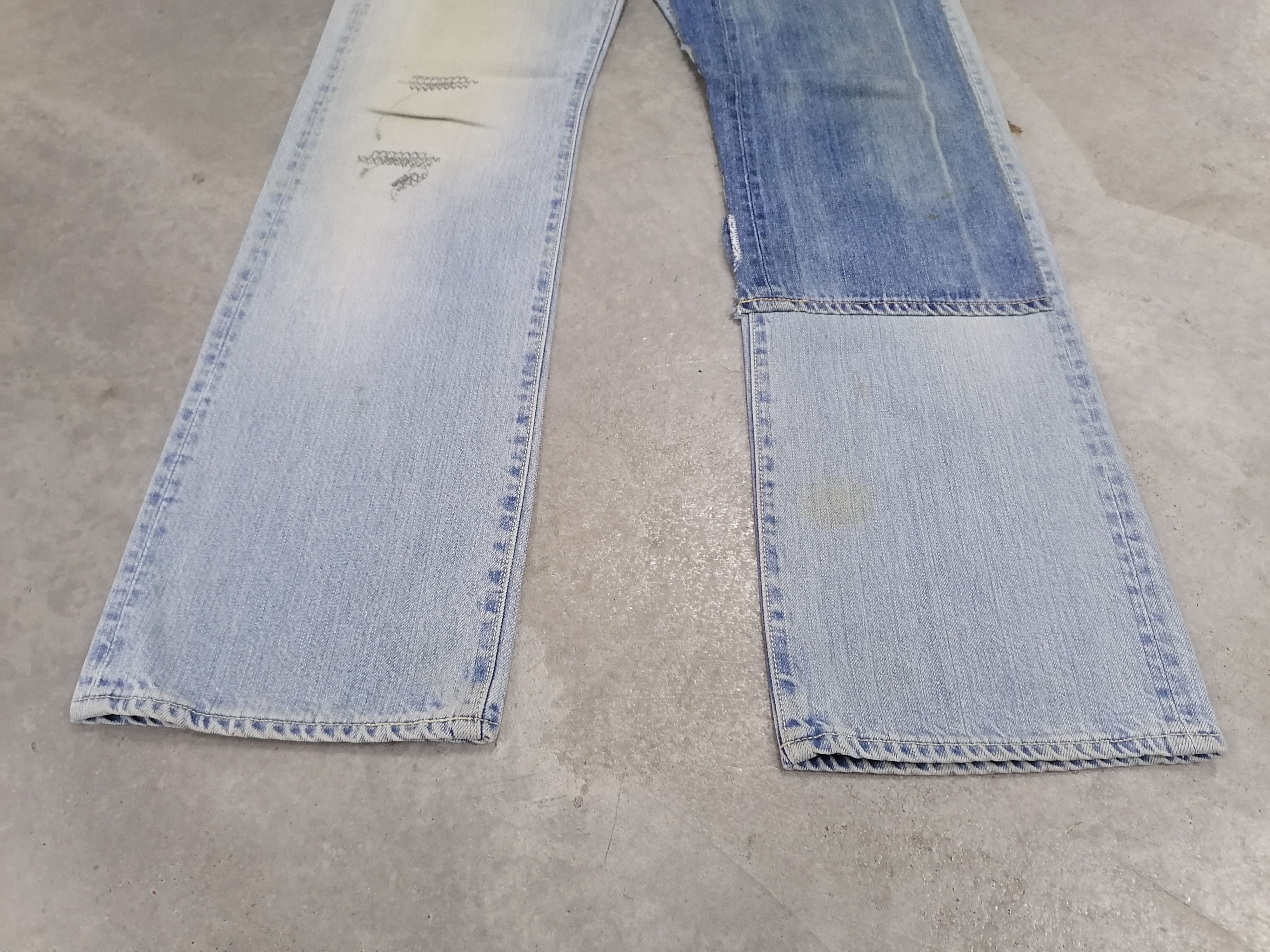 Blue Blue Japan × Japanese Brand Blue Blue Japan Patchwork Distressed Denim Pants Size US 30 / EU 46 - 3 Thumbnail
