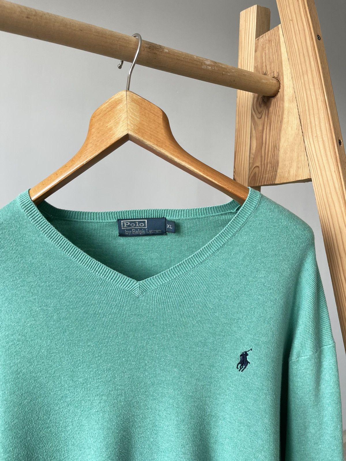 Polo Ralph Lauren VINTAGE 90s POLO RALPH LAUREN VNECK MINT PIMA COTTON SWEATER Size US XL / EU 56 / 4 - 3 Thumbnail