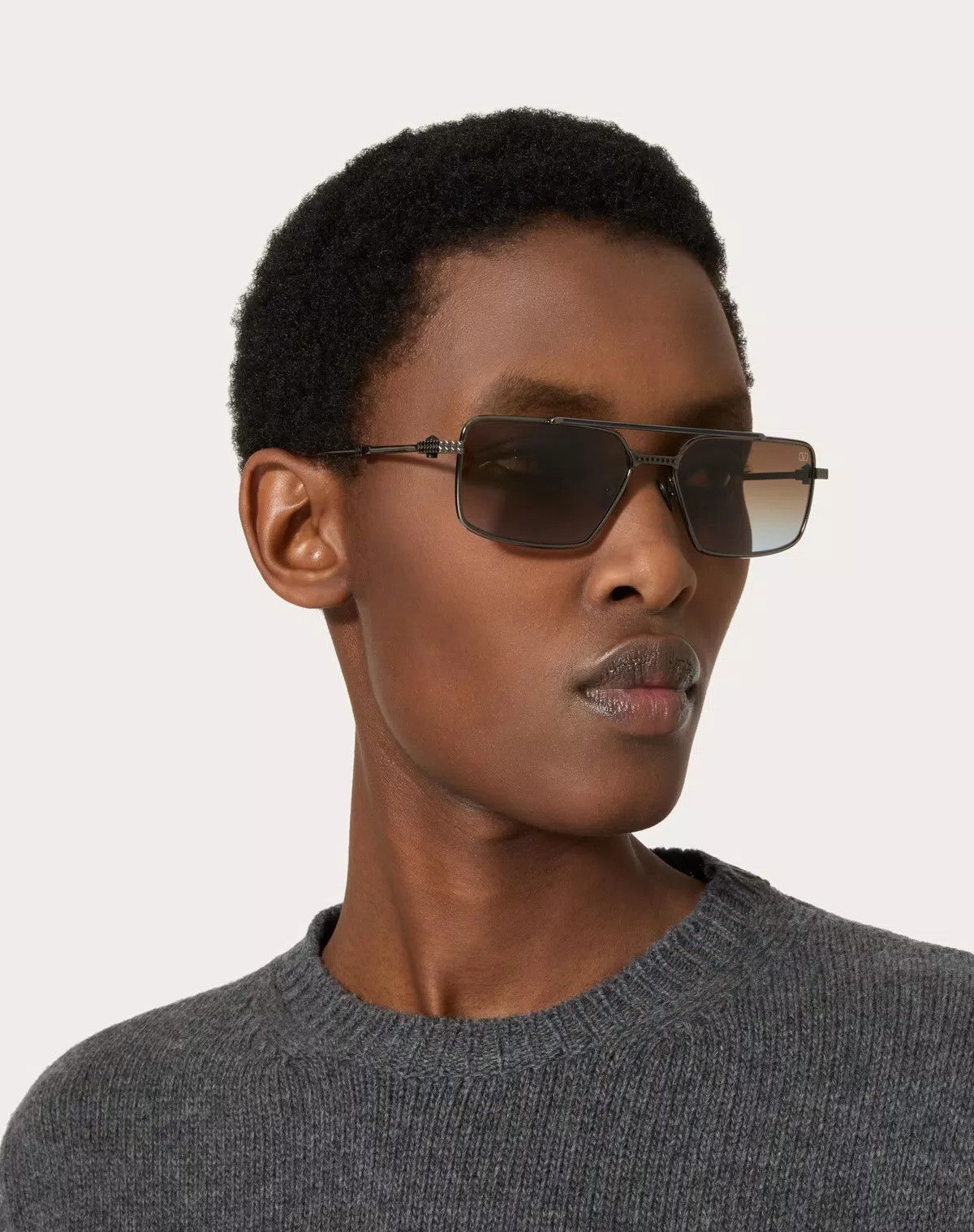 Valentino oc11z0725 Size:58/Vi Rectangular Metal Frame in Black Size ONE SIZE - 5 Thumbnail