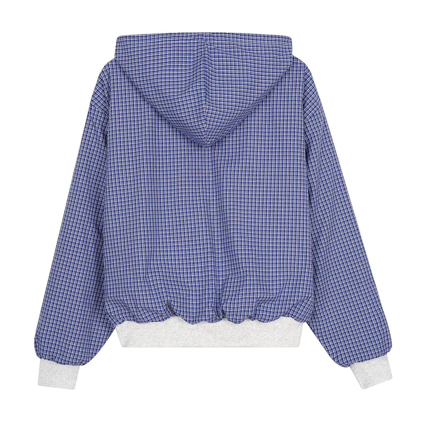 Other Reversible Plaid Check Zip Hoodie | Blue-White Geometric Size US M / EU 48-50 / 2 - 2 Thumbnail