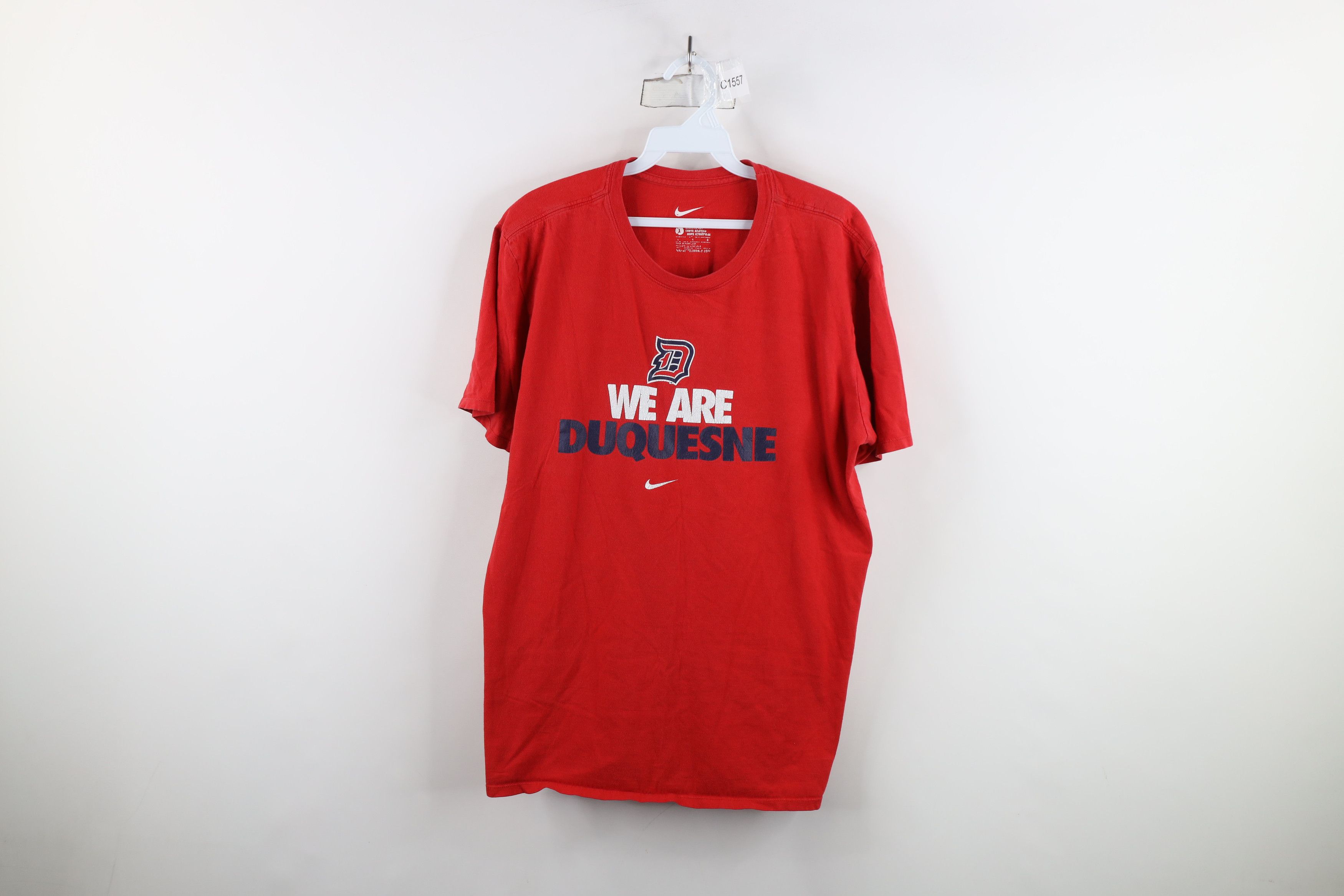 Nike × Vintage Vintage Y2K Nike Center Swoosh Duquesne University T-Shirt Size US L / EU 52-54 / 3 - 1 Thumbnail