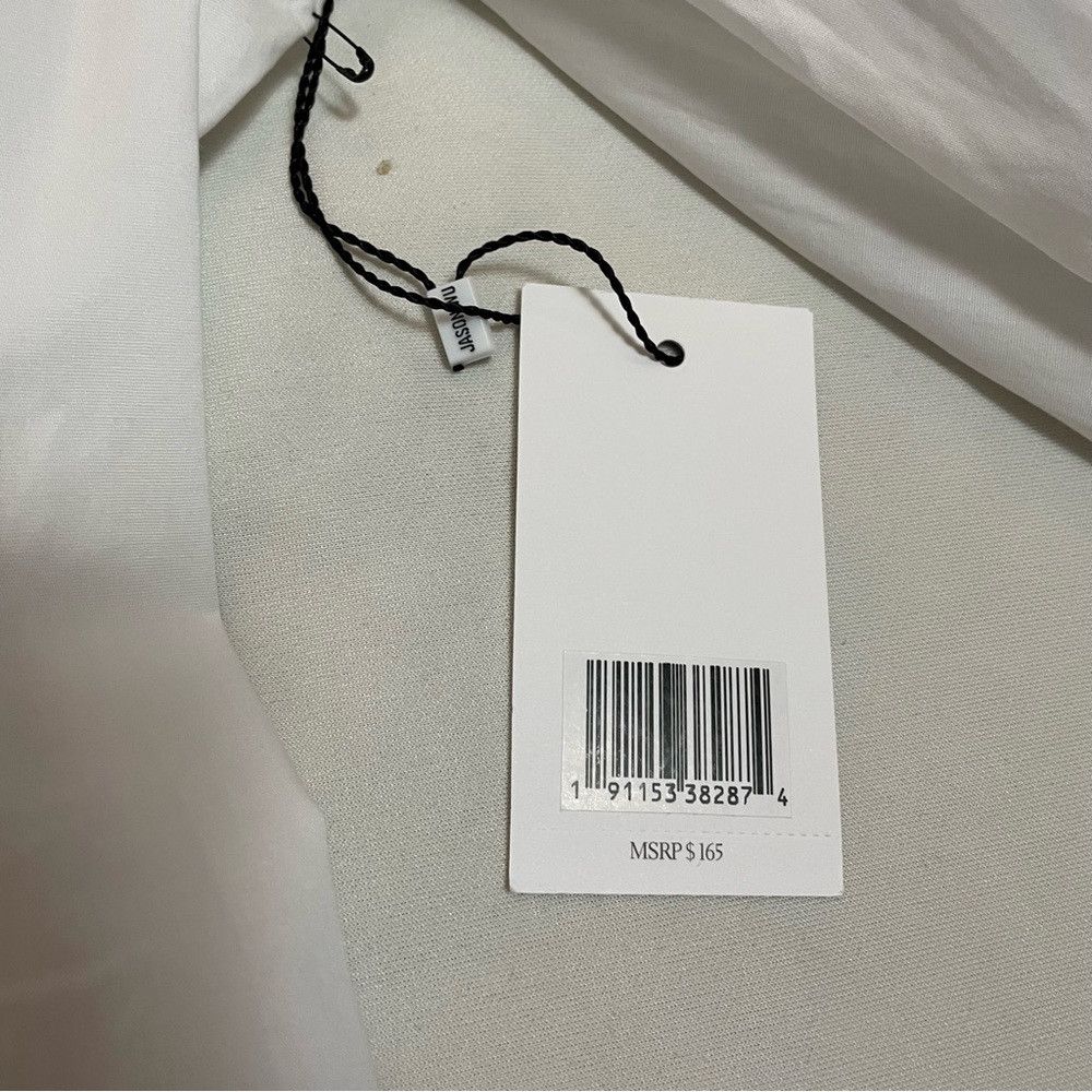 Jason Wu NWT New $165 Jason Wu White Long Puff Sleeve Wrap Blouse Si Size S / US 4 / IT 40 - 6 Thumbnail