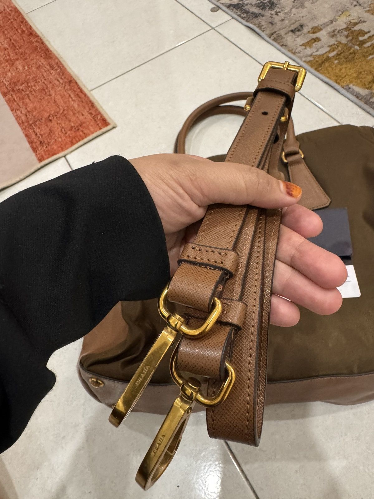 Prada Prada Brown Tessuto e Saffiano leather tote bag Size ONE SIZE - 10 Thumbnail