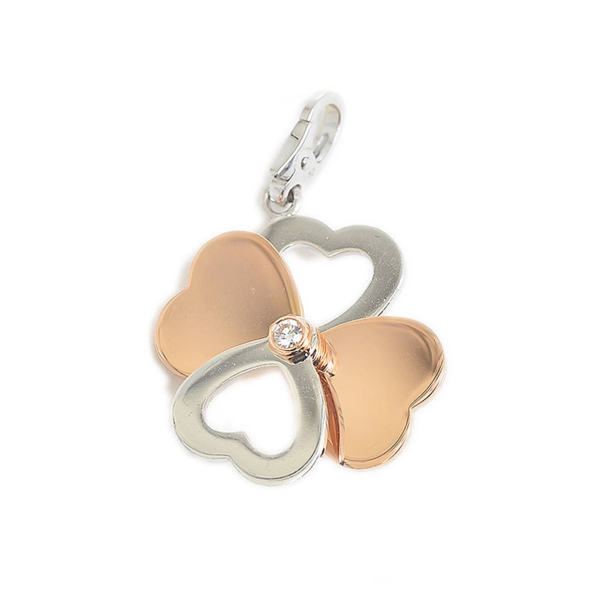 image of Cartier Clover Charm Pendant Top K18Wg/pg Diamond B3009000 in Gold, Women's