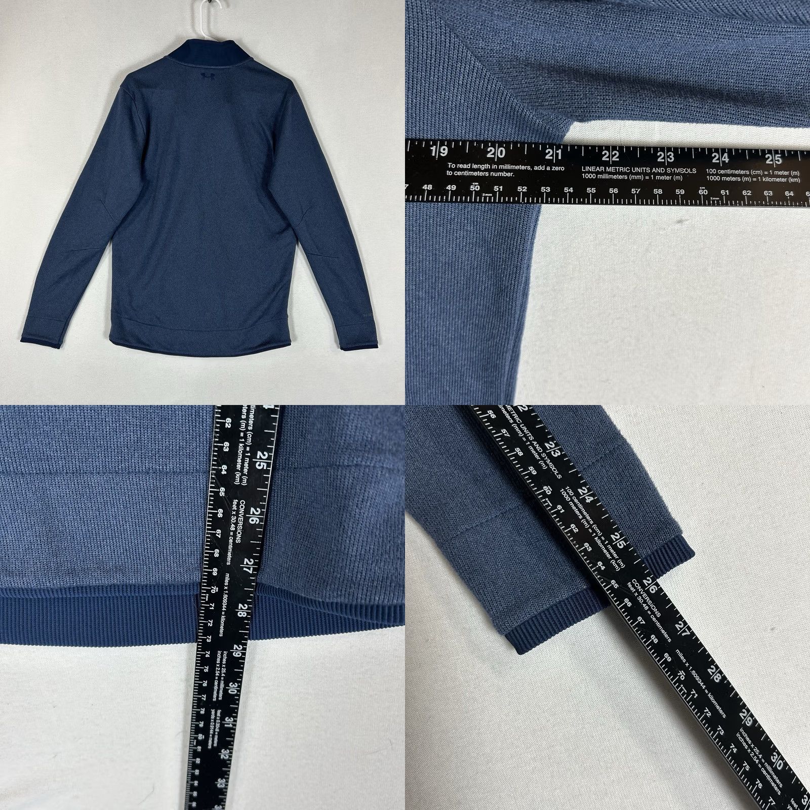 Under Armour Under Armour Golf Storm Cold Gear 1/4 Snap Pullover Mens M Blue Mock Neck Pullover Sports Logo Storm Size US M / EU 48-50 / 2 - 8 Thumbnail