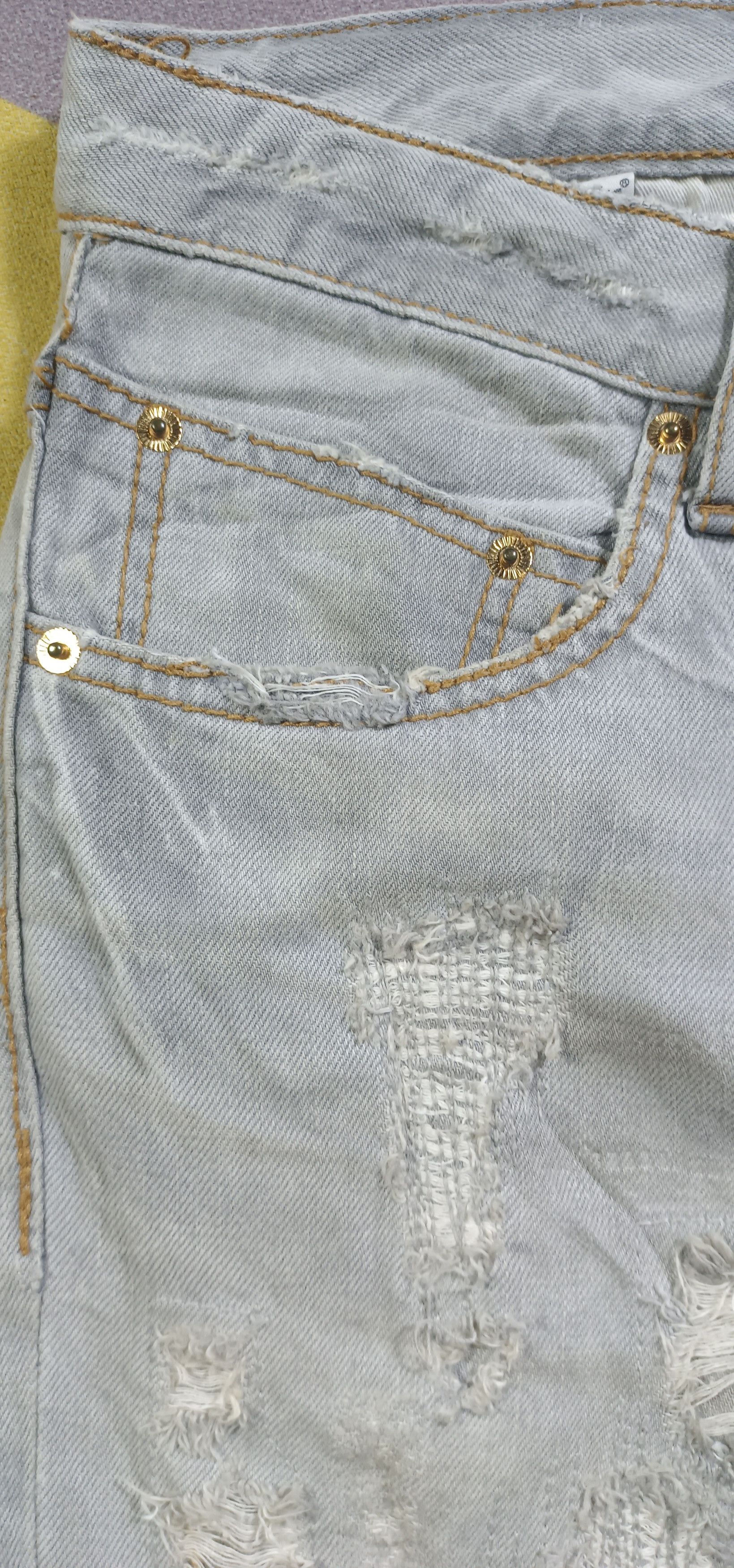 If Six Was Nine 2000s🔥Steel Blue Japan Like Undercover Crash Jeans Size US 33 - 11 Thumbnail