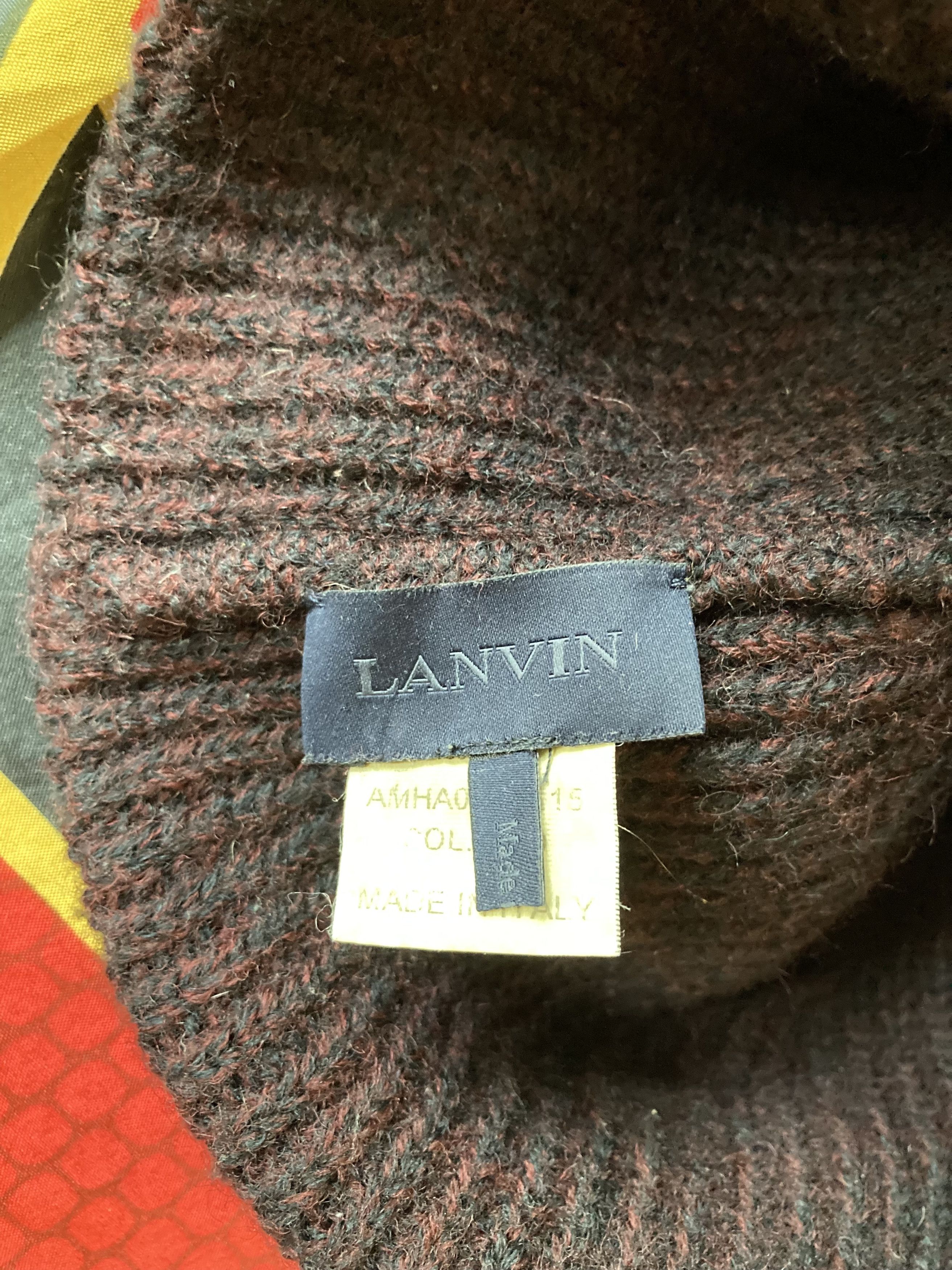 Lanvin Vintage Lanvin Wool Beanie Maroon Melange Hat Size ONE SIZE - 5 Thumbnail