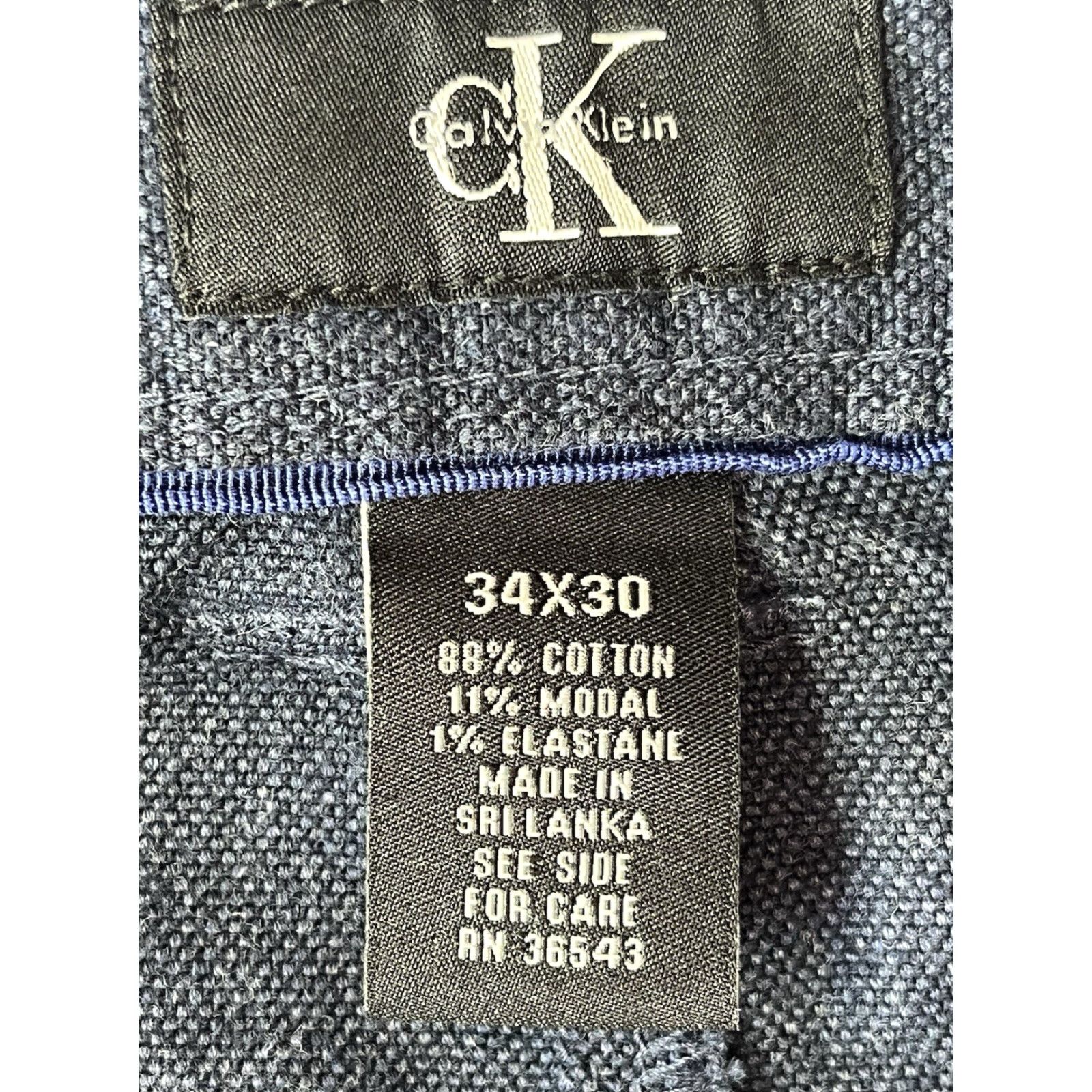 Calvin Klein Calvin Klein Slim Dress Pants Men 34 x 30 Blue Slim Fit Pants Blue Mens 34 30 Size US 34 / EU 50 - 7 Thumbnail