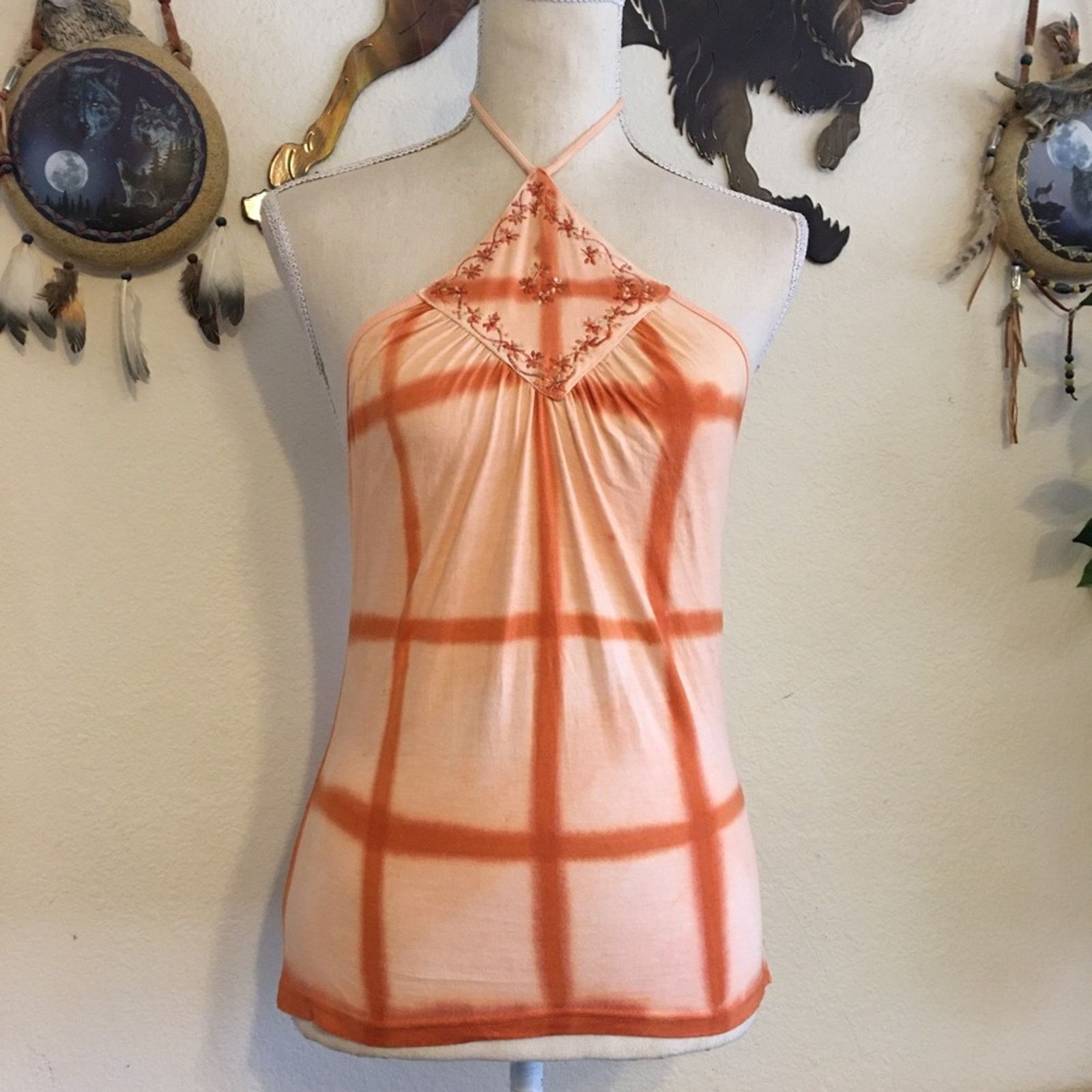 Other Venus tie dye beaded Embroidered Halter top Size S / US 4 / IT 40 - 1 Thumbnail