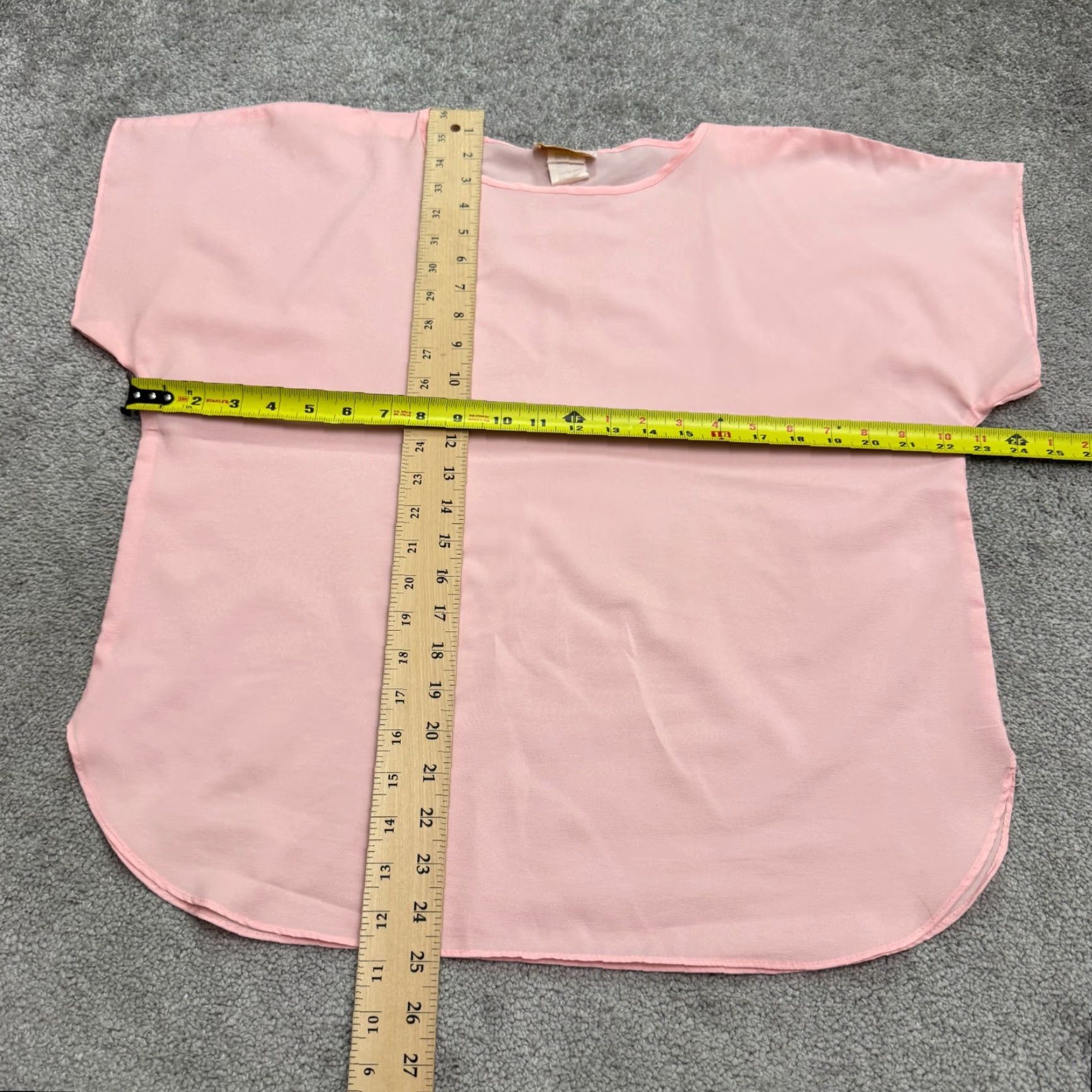 Vintage VINTAGE Gold Hanger Blouse Shirt Woman Pink 80s Chiffon Short Sleeve Crew Neck Polyester Regular Large Vintage 80s Classic Women's Blouse Size L / US 10 / IT 46 - 7 Thumbnail