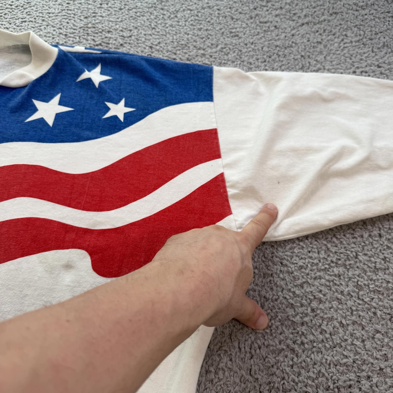 Other Vintage 90s USA Flag Full Zip Sweatshirt Patriotic American Size US XL / EU 56 / 4 - 7 Thumbnail