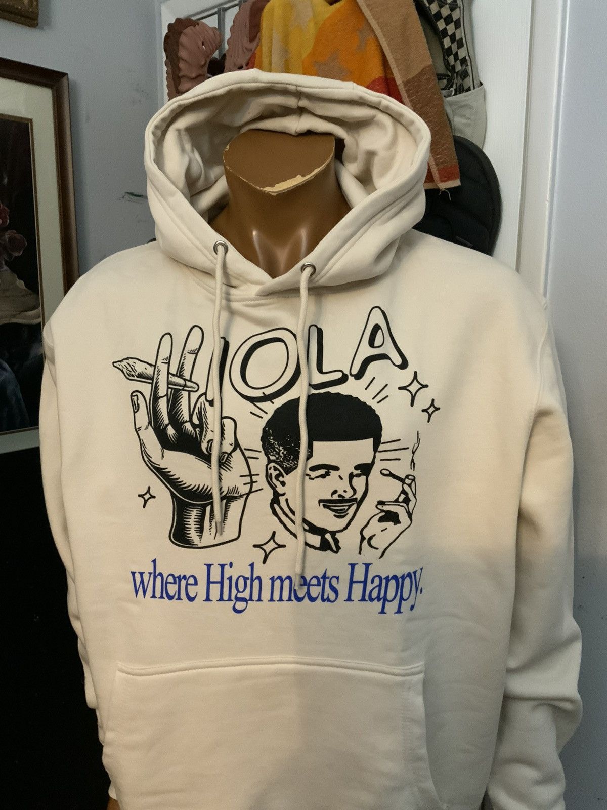 Other Viola Where High Meets Happy Cannabis Smoking Joint Hoodie Size US XL / EU 56 / 4 - 9 Thumbnail