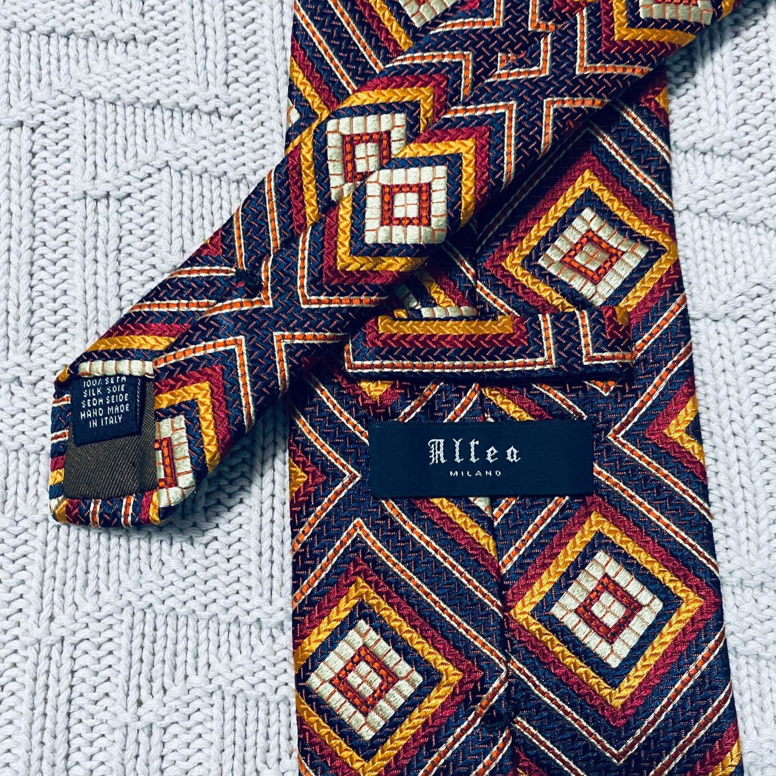Altea Altea multi color geometric silk tie Size ONE SIZE - 3 Thumbnail