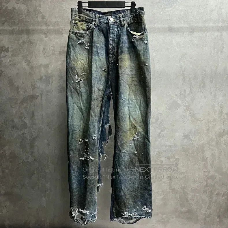 Balenciaga Balenciaga Blue Distressed Denim Jeans. Size US 30 / EU 46 - 1 Thumbnail