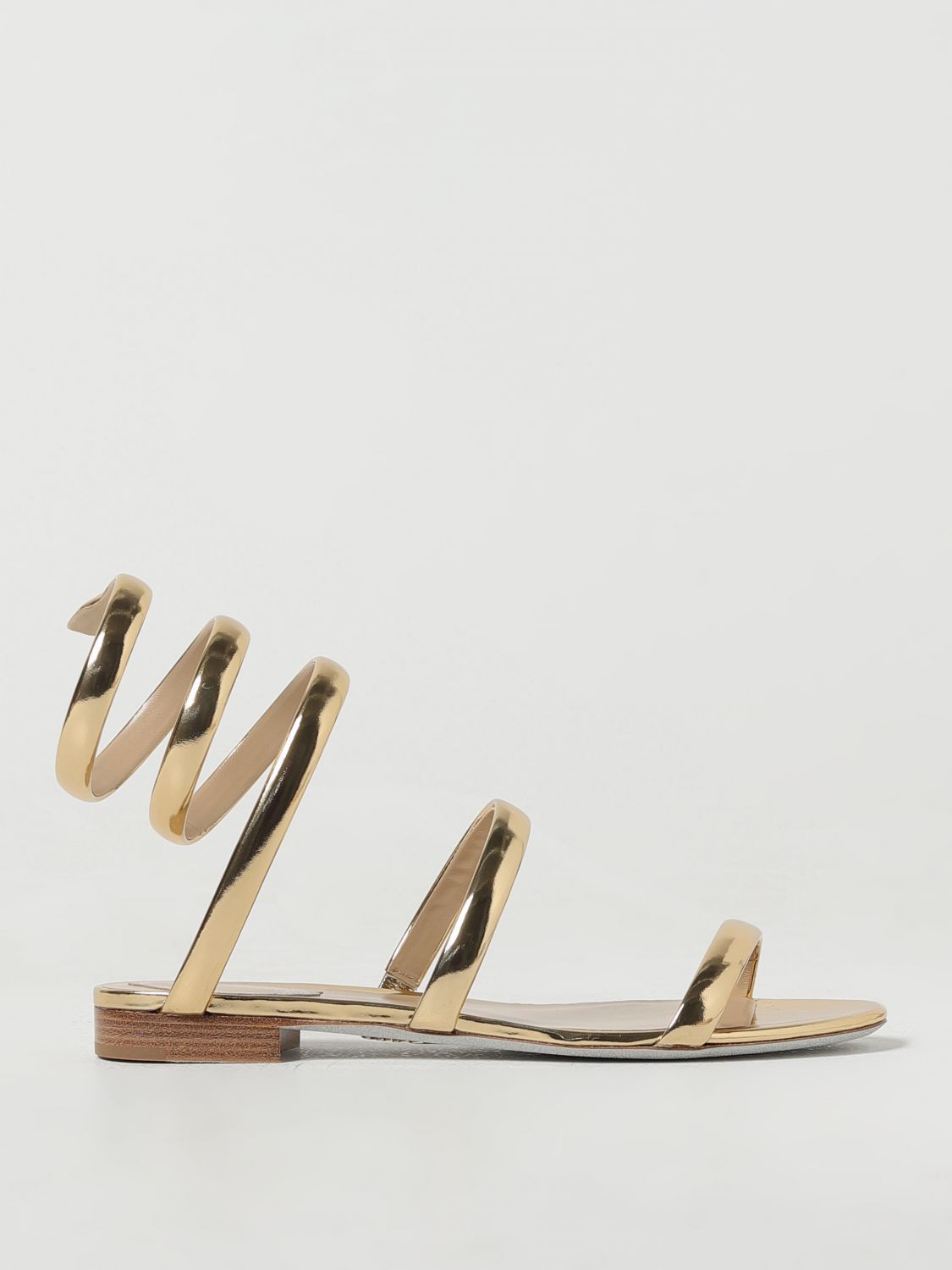 image of Rene Caovilla Flat Sandals Woman Gold, Women's (Size 6)
