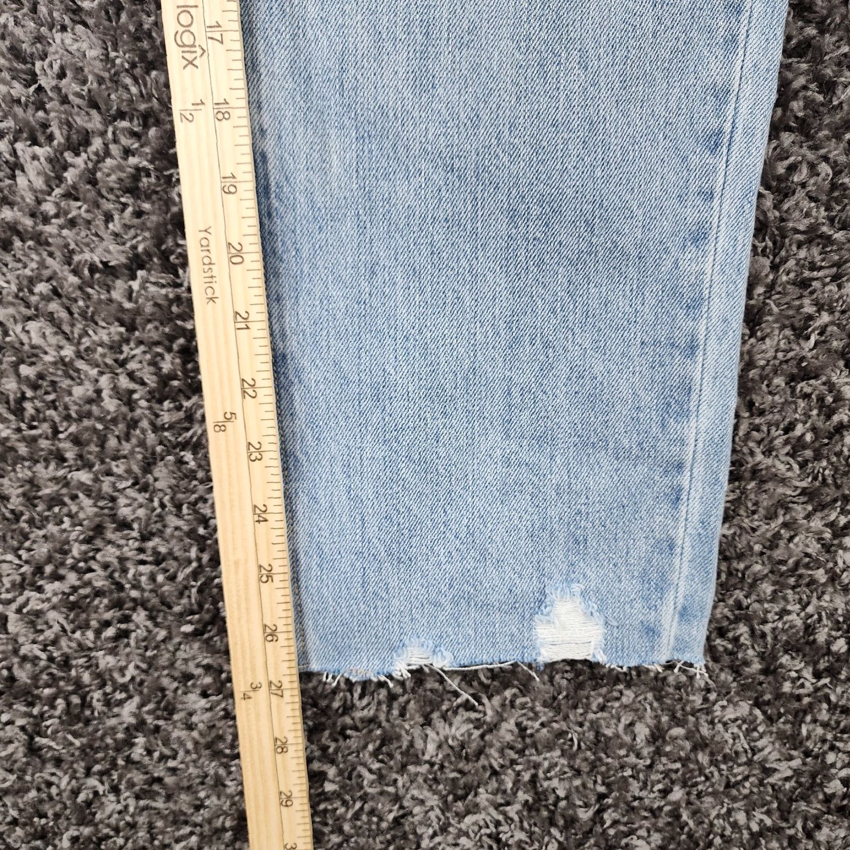 Vintage NO BOUNDARIES Women’s Super High Rise Slim Straight Distressed Blue Jeans Size 13 Size 34" / US 12 / IT 48 - 6 Thumbnail