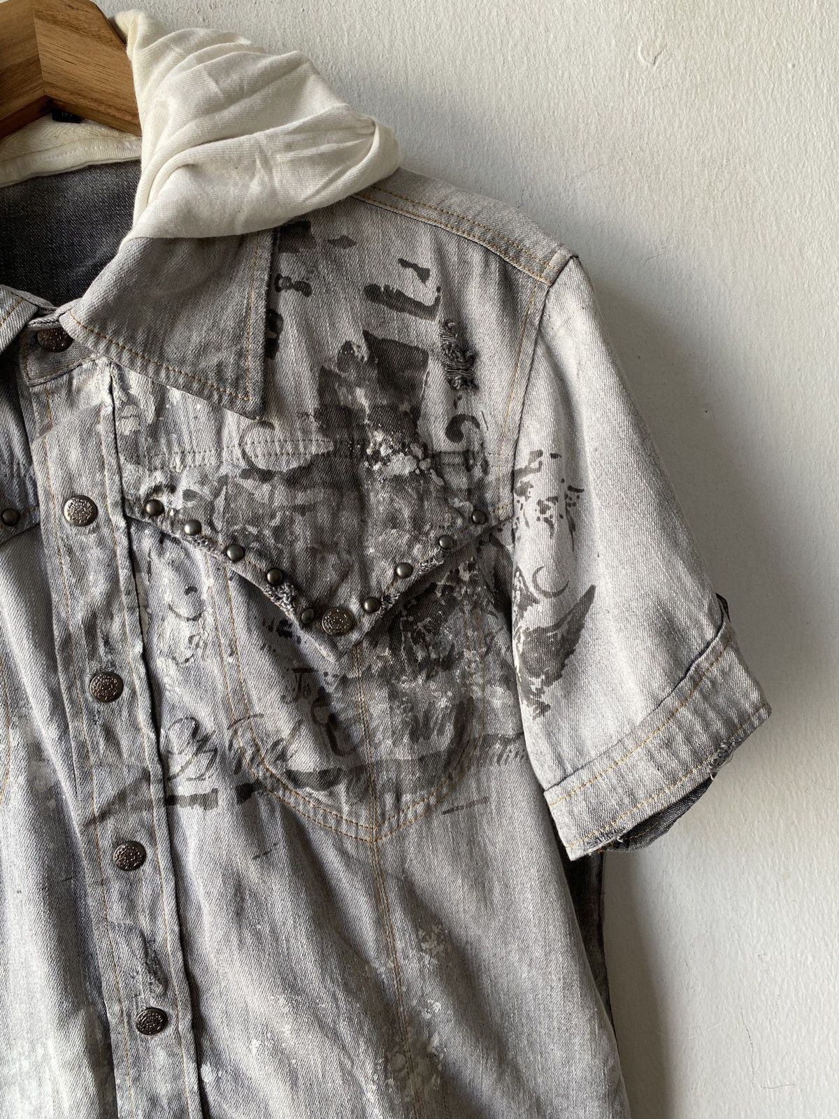 In The Attic × Japanese Brand In The Attic Removable Hoodie Design Distressed Shirt Size US M / EU 48-50 / 2 - 11 Thumbnail