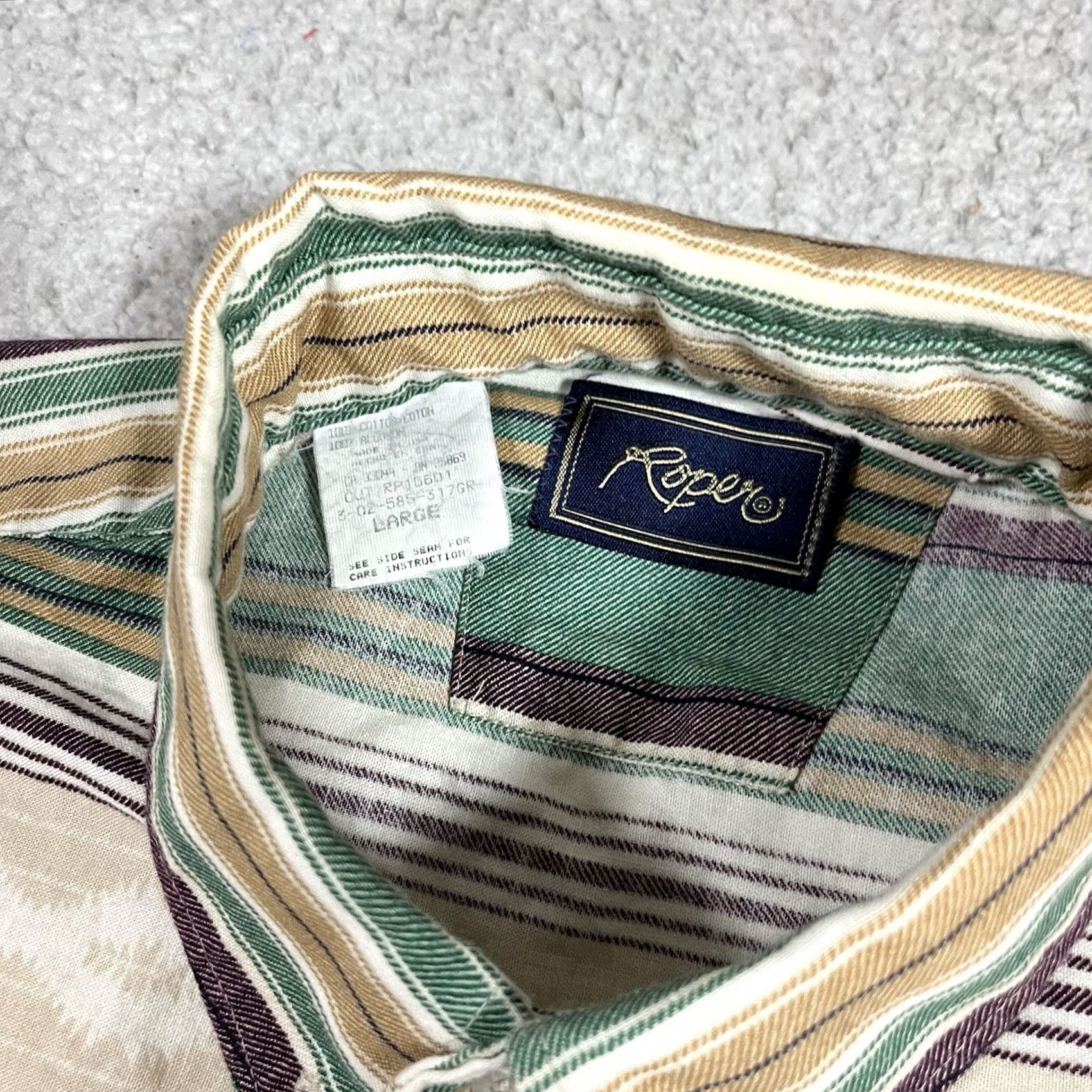 Roper Vintage Roper Shirt Mens L Western Aztec Stripe Cowboy Short Sleeve Button Down Size US L / EU 52-54 / 3 - 2 Thumbnail