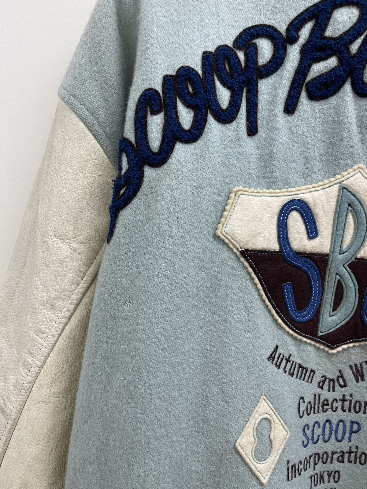 Vintage Scoop Boys Club Wool Leather Varsity Jacket Size US L / EU 52-54 / 3 - 17 Thumbnail