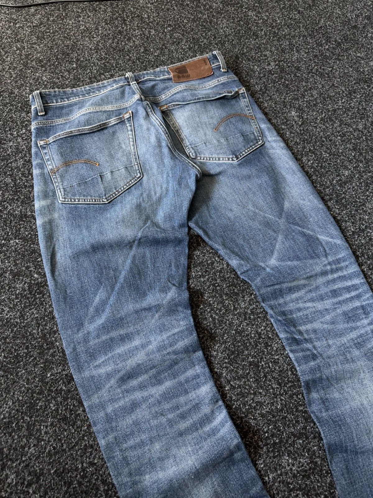 G-Star Retro Y2K 90s G-Star RAW 3301 Straight Faded Denim Jeans Size US 34 / EU 50 - 15 Thumbnail