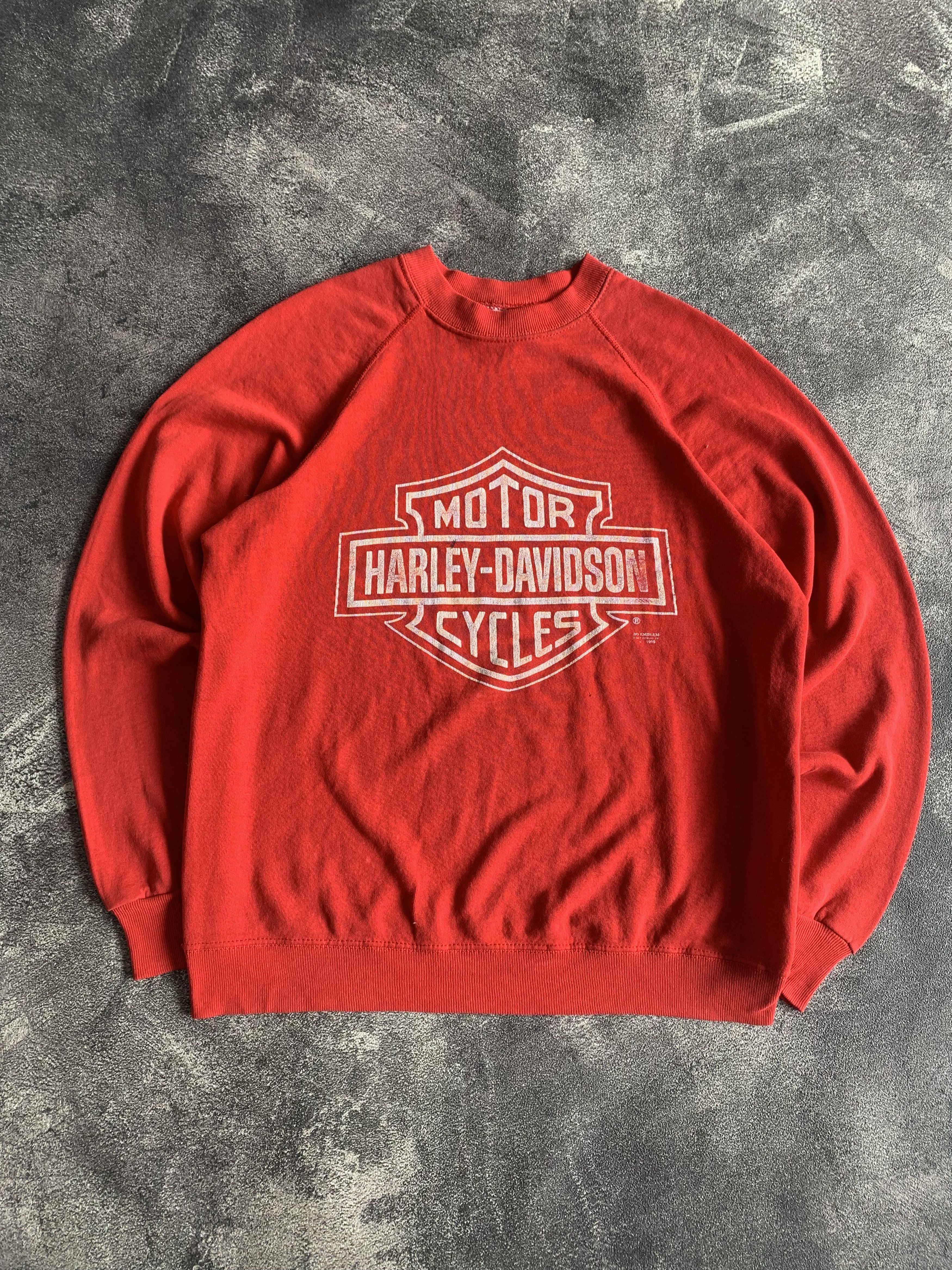 Harley Davidson 💎 Vintage 3D Emblem 1990 Harley Davidson Sweatshirts Size US L / EU 52-54 / 3 - 2 Thumbnail