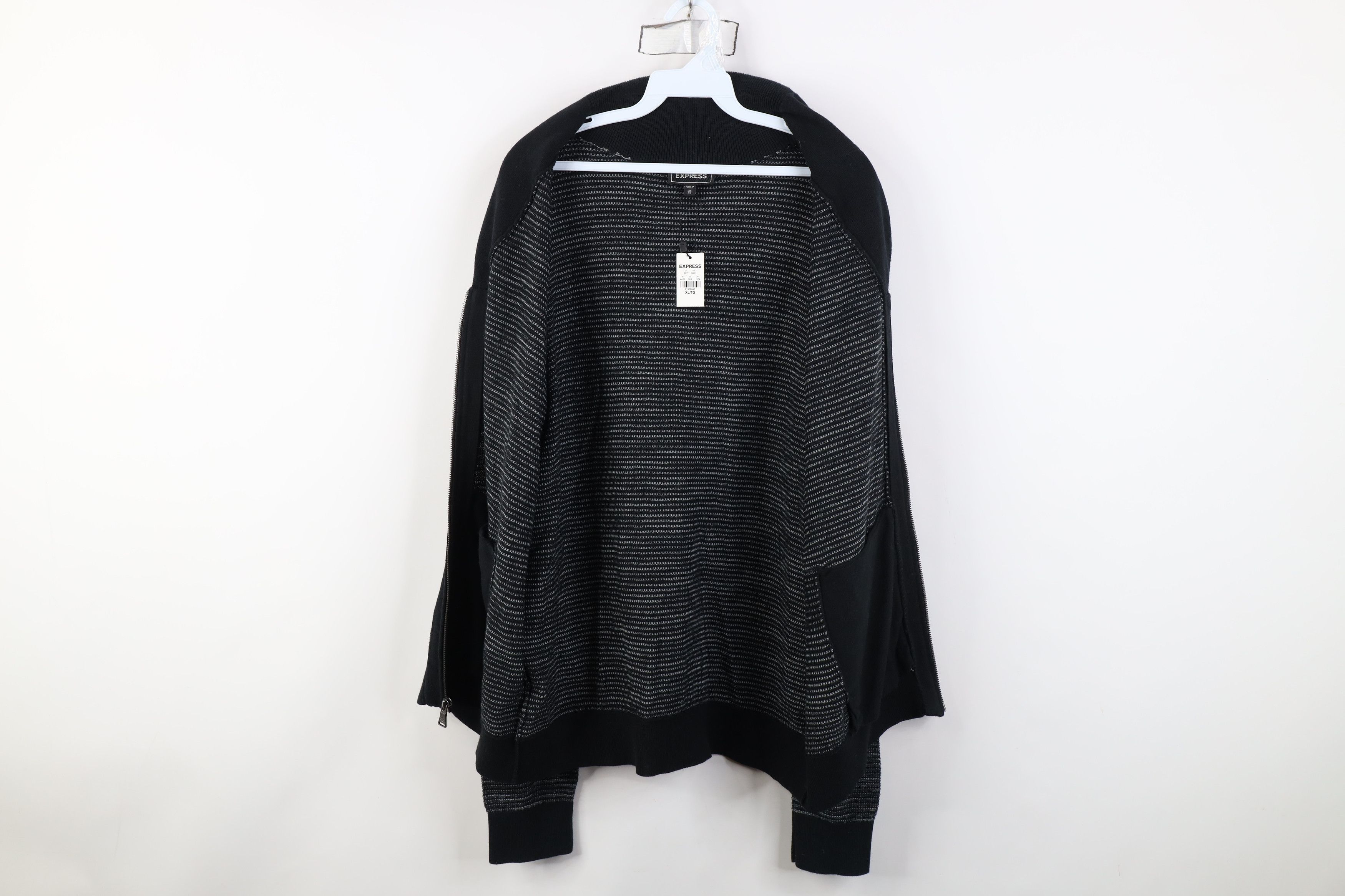 Express New Express Knit Full Zip Shawl Cardigan Sweater Black Size US XL / EU 56 / 4 - 11 Thumbnail