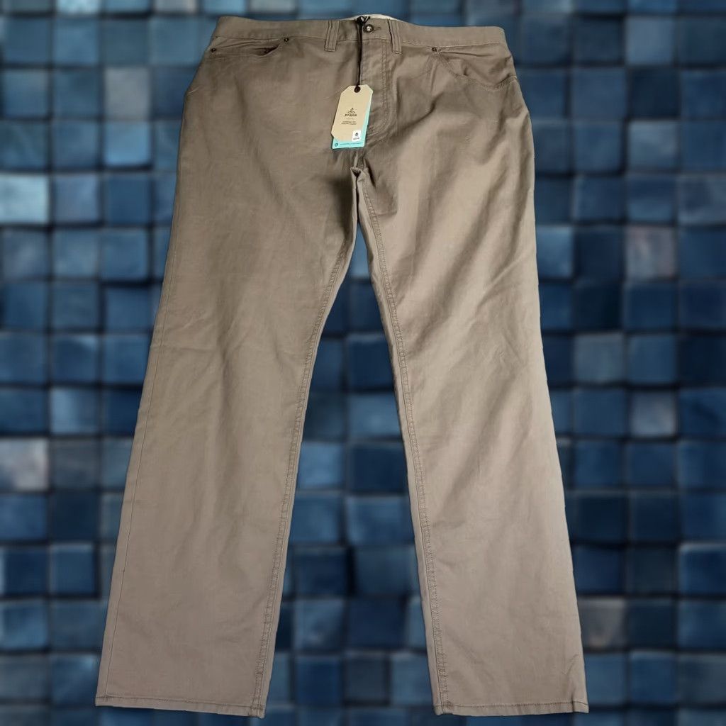 Prana VINTAGE Prana Pants Mens 40x32 Chino Slim Fit Cotton Blend Brown Casual Size US 40 / EU 56 - 1 Thumbnail