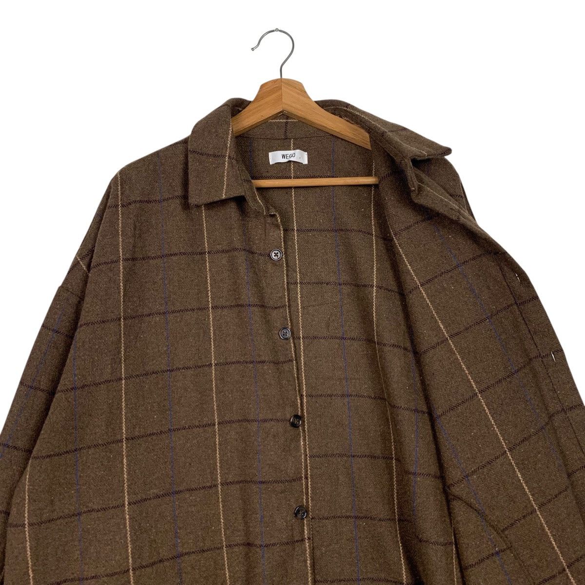 Flannel WEGO Checked Flannel Oversized Button Shirt #2300-C102 Size US L / EU 52-54 / 3 - 10 Thumbnail