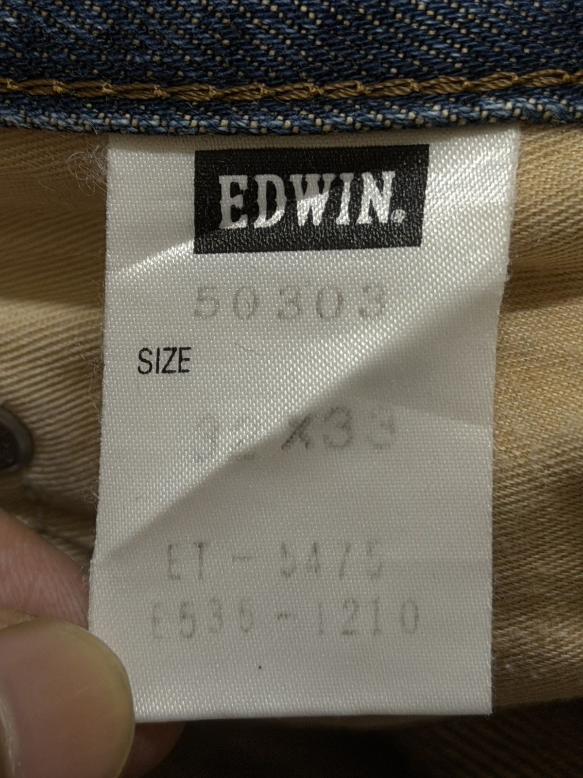 Edwin Vintage 90s Edwin 503 Blue Wash Whiskers Distressed Wide Leg Size US 31 - 8 Thumbnail