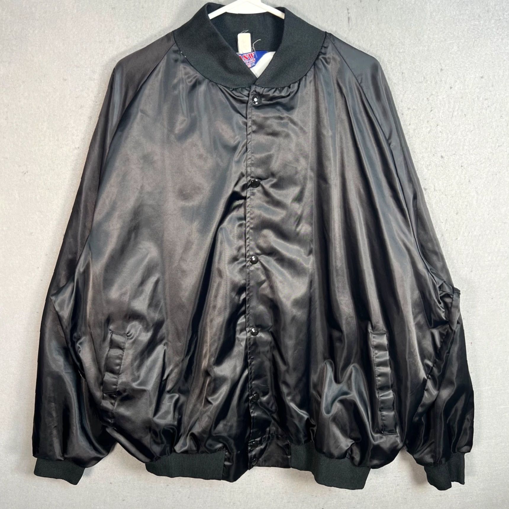 Vintage VINTAGE ASW Jackets Black Satin Varsity Jacket 3XL Mens Monster Truck Racing Size US XXL / EU 58 / 5 - 2 Thumbnail