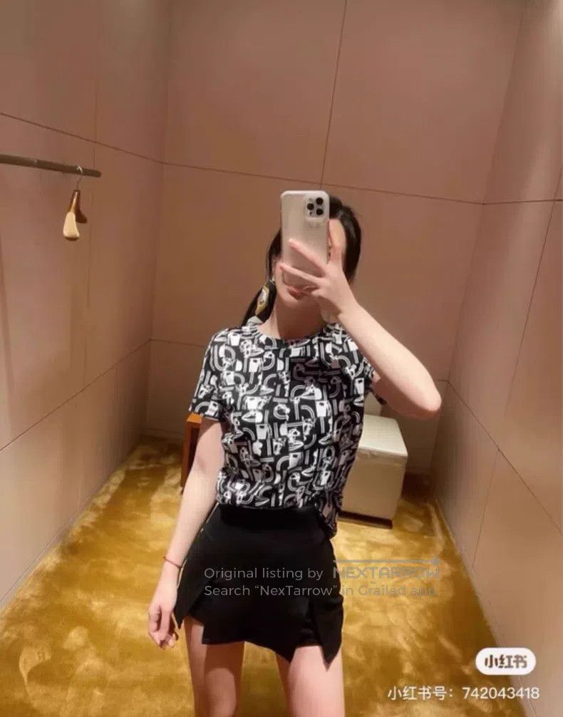 Hermes Hermes Black and White Geometric Print Short Sleeve Size XS / US 0-2 / IT 36-38 - 5 Thumbnail