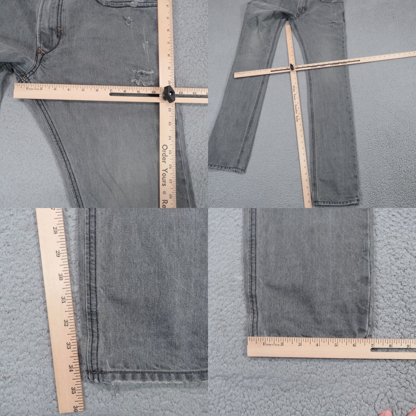 Diesel Diesel Jeans Mens 33x34 Thavar Slim Skinny Distressed Grey MADE IN ITALY Jeans Mens 33x34 Thavar Slim Skinny Distressed Grey 0886B MADE IN ITALY Size US 33 - 10 Thumbnail