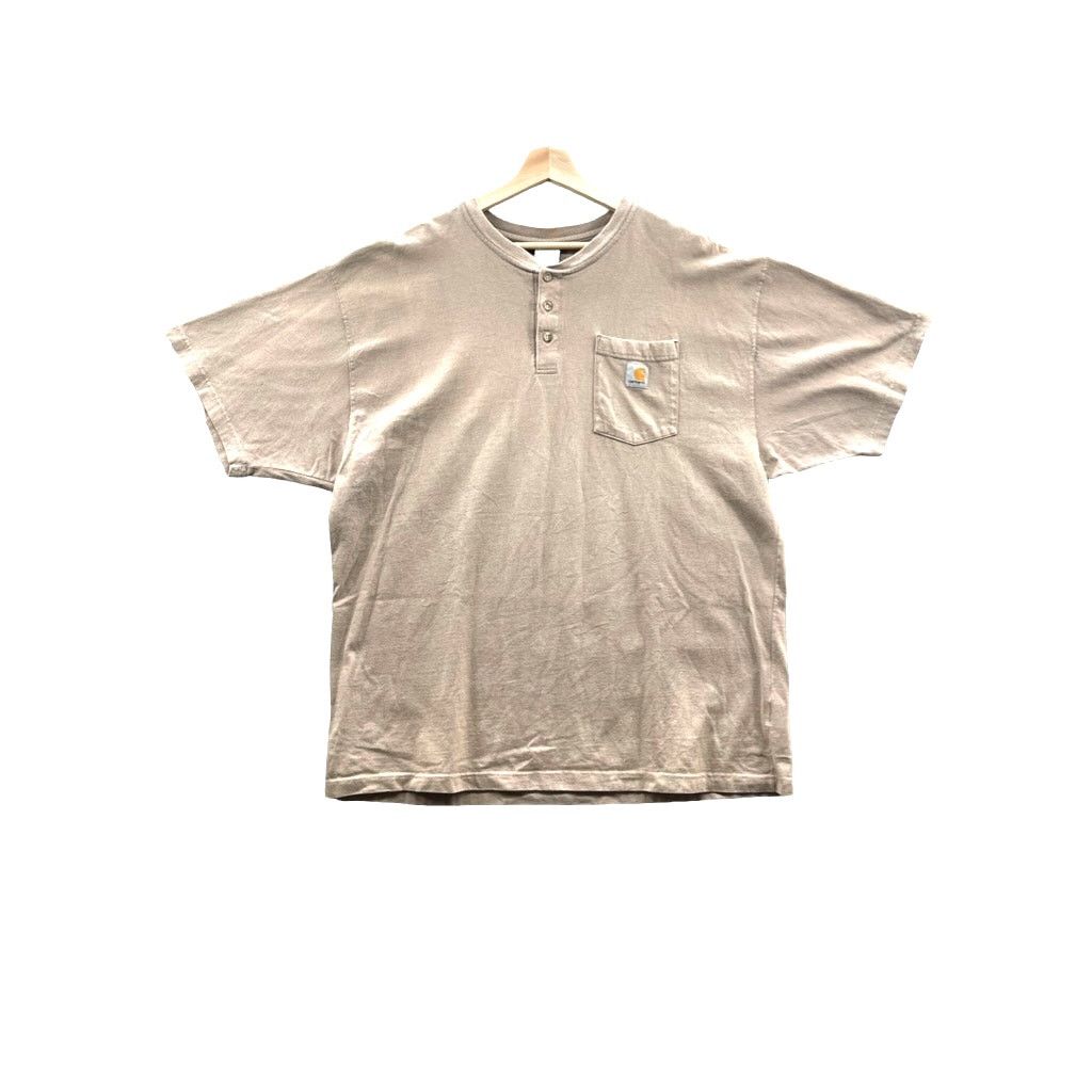 Carhartt × Vintage Vintage 2000's Carhartt Tan Heavyweight Henley T-Shirt Size US XL / EU 56 / 4 - 1 Thumbnail