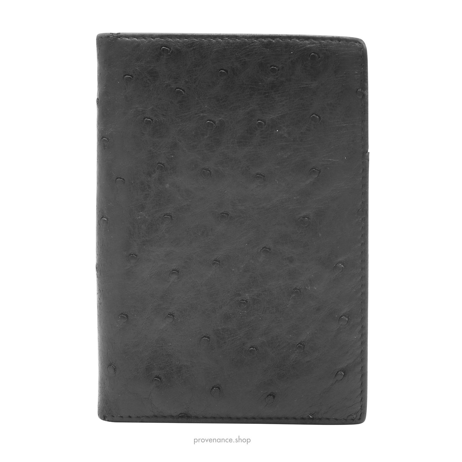 Gucci 🔴 Gucci Tall Wallet - Black Ostrich Leather Size ONE SIZE - 2 Thumbnail