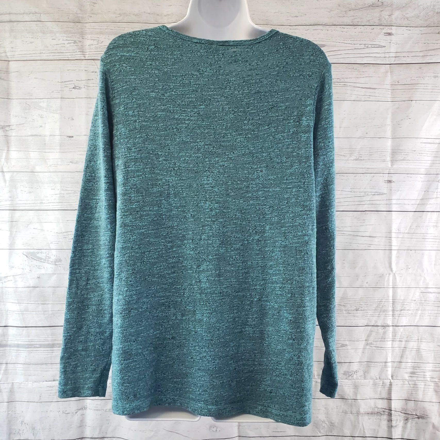 Vintage Tianello Womens Blouse Sz Medium Blue Long Sleeve Polyester Blend Knit Shirt Size M / US 6-8 / IT 42-44 - 4 Thumbnail