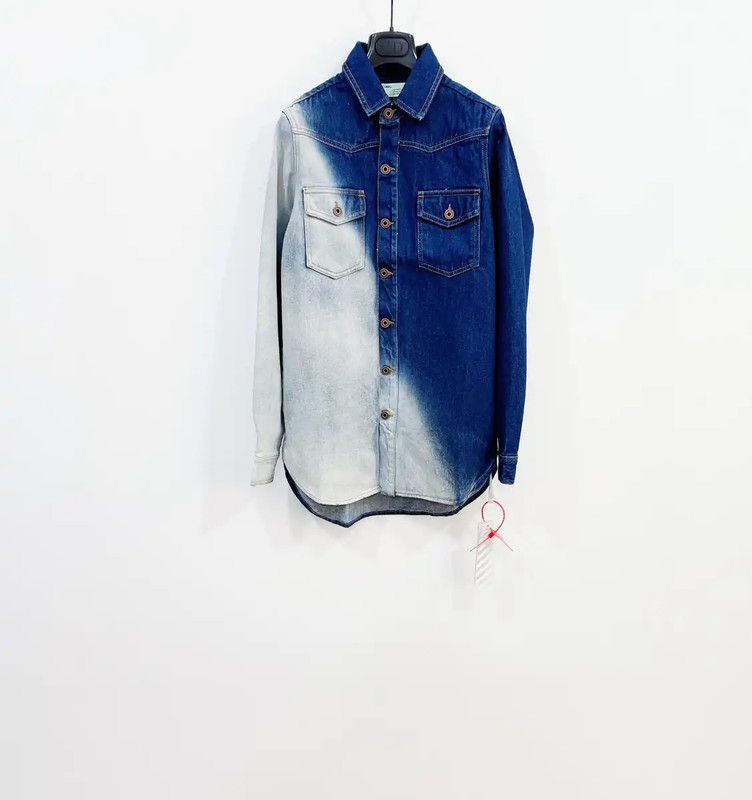 Off-White Off-White Men's Denim Shirt with Unique Wash 0089 Size US XXS / EU 40 - 1 Thumbnail