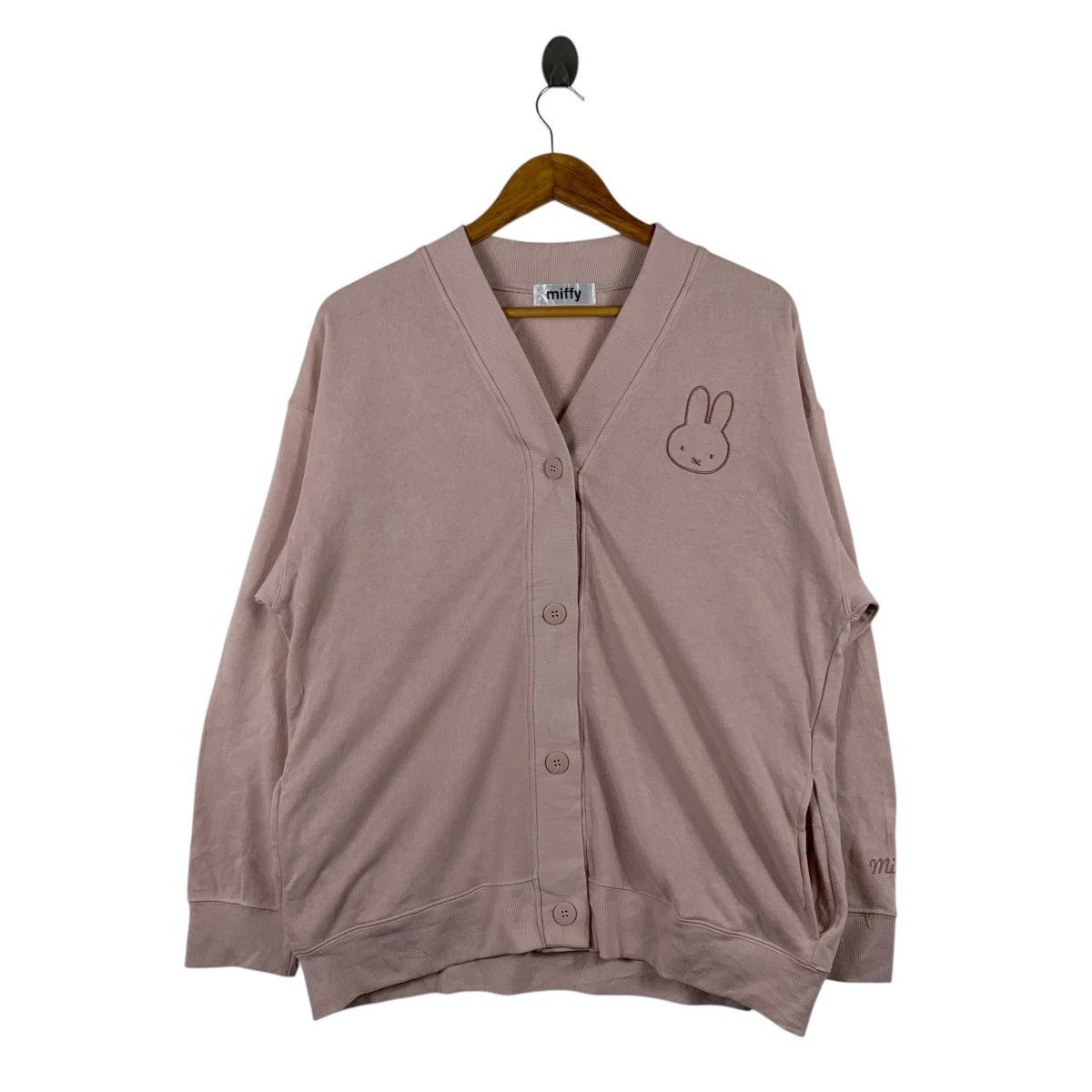 Vintage Vintage MIFFY Button Up Pink Cardigan Sweatshirt Size US L / EU 52-54 / 3 - 1 Thumbnail