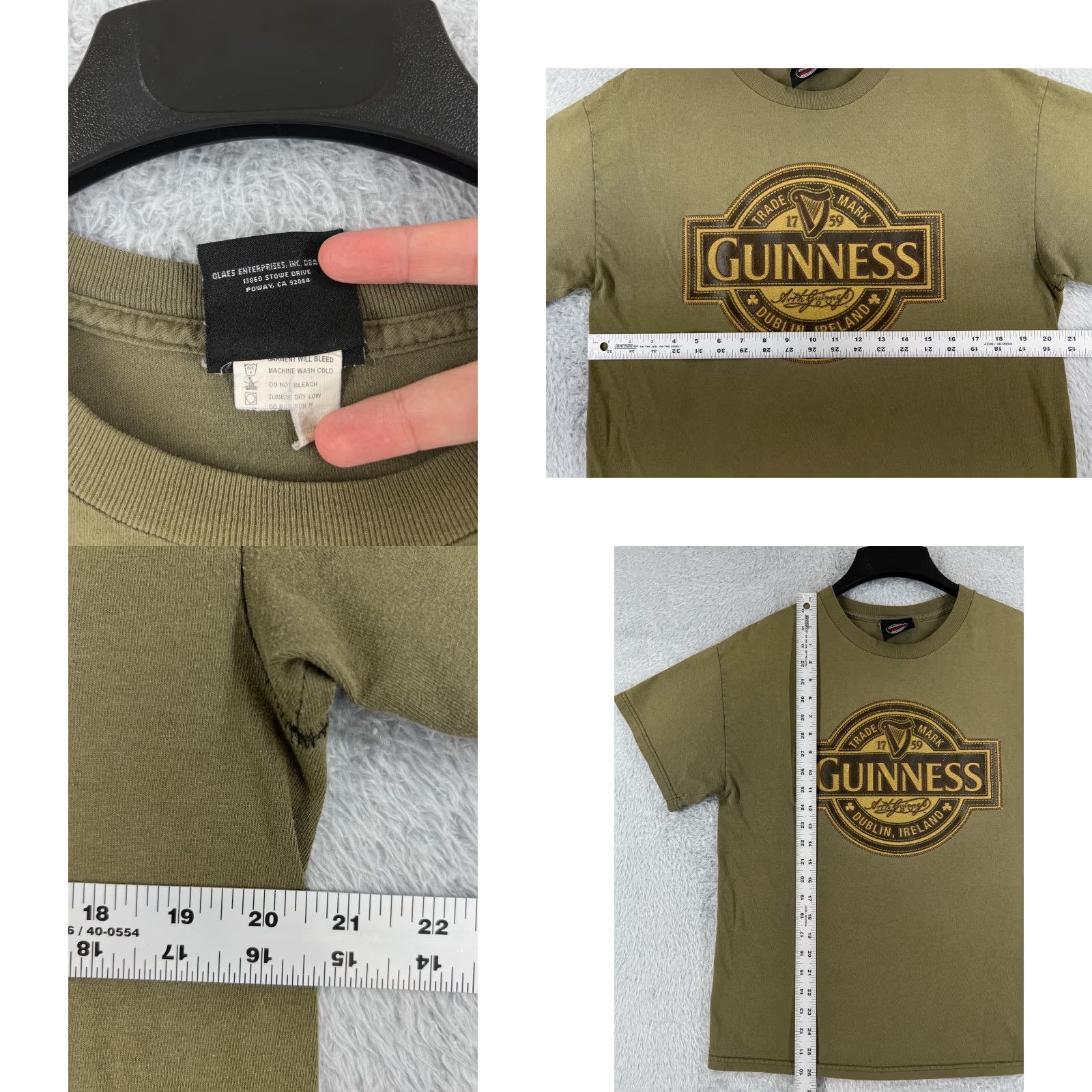 Vintage Guinness Shirt Men Adult Medium Green Short Sleeve Crew Neck Logo Beer Shirt Size US M / EU 48-50 / 2 - 8 Thumbnail