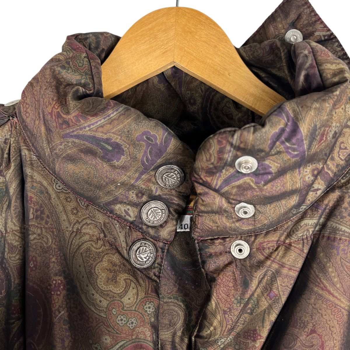 Artisan Outfitters 🔥Artisan Fur Trim Paisley Light Puffer Jacket Made In Italy Size M / US 6-8 / IT 42-44 - 12 Thumbnail