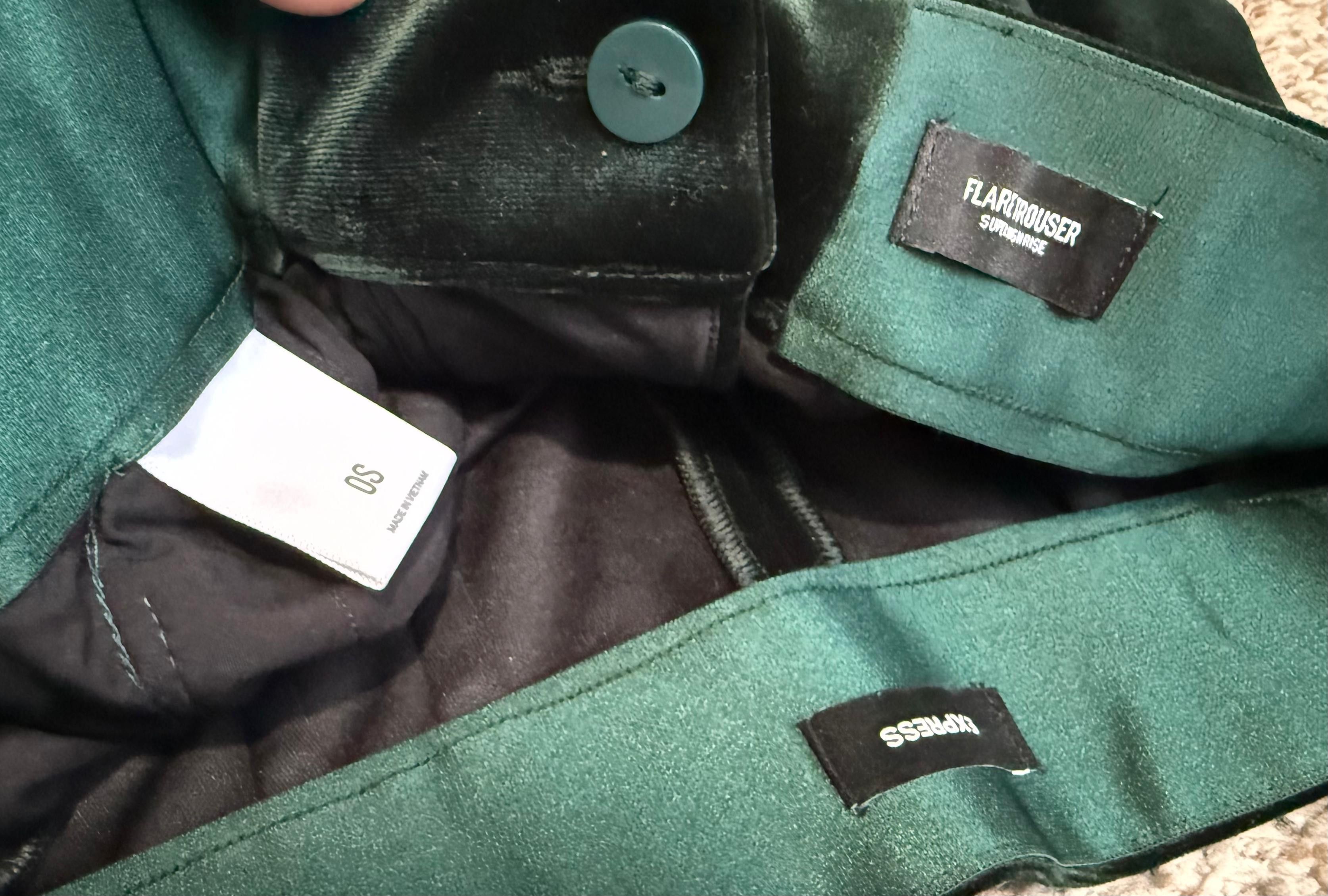 Express Elegant Express Velvet Women's Suit Set Dark Green - XS Size 25" / US 0 / IT 36 - 9 Thumbnail