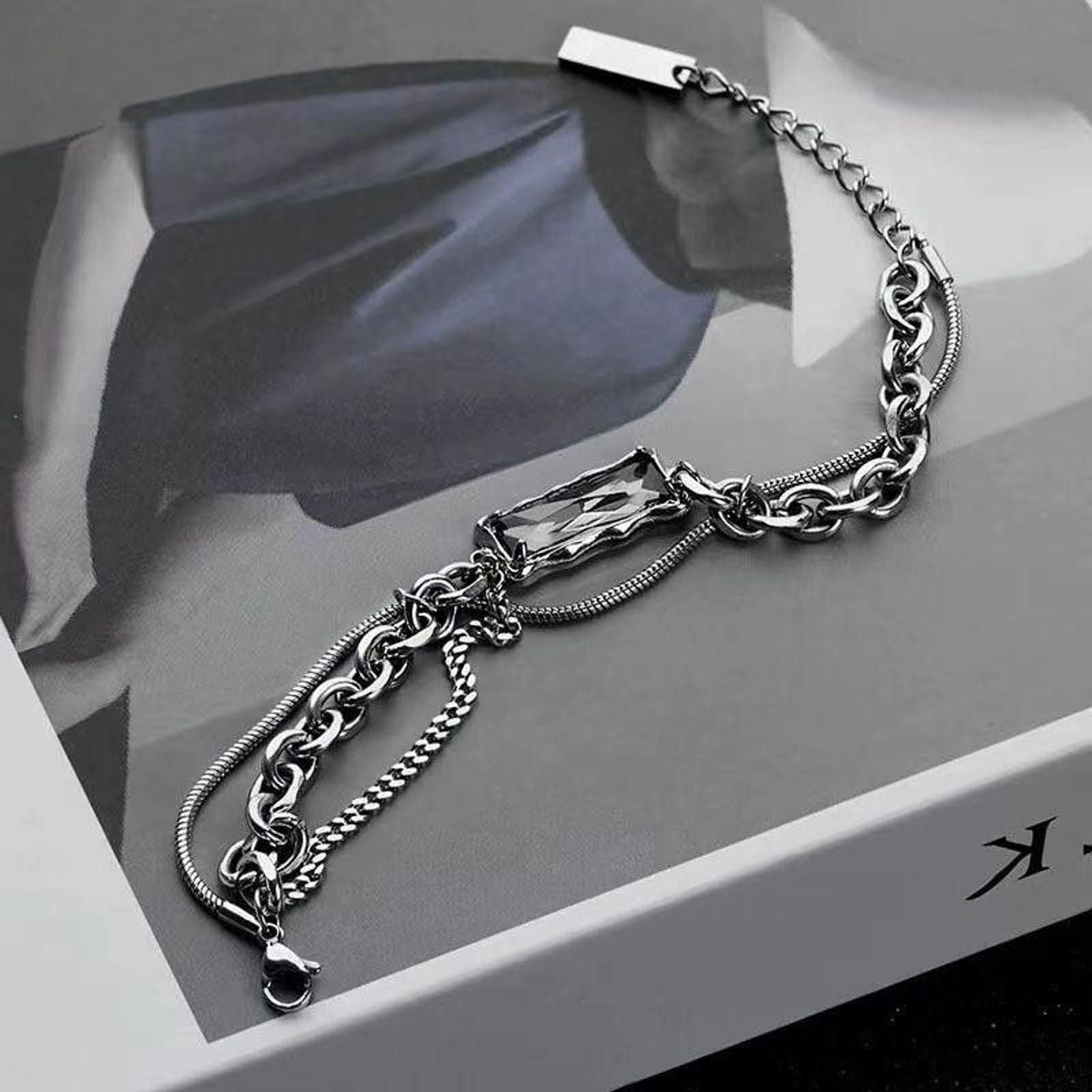 Jewelry Chain Link Silver Layered Bracelet Size ONE SIZE - 3 Thumbnail