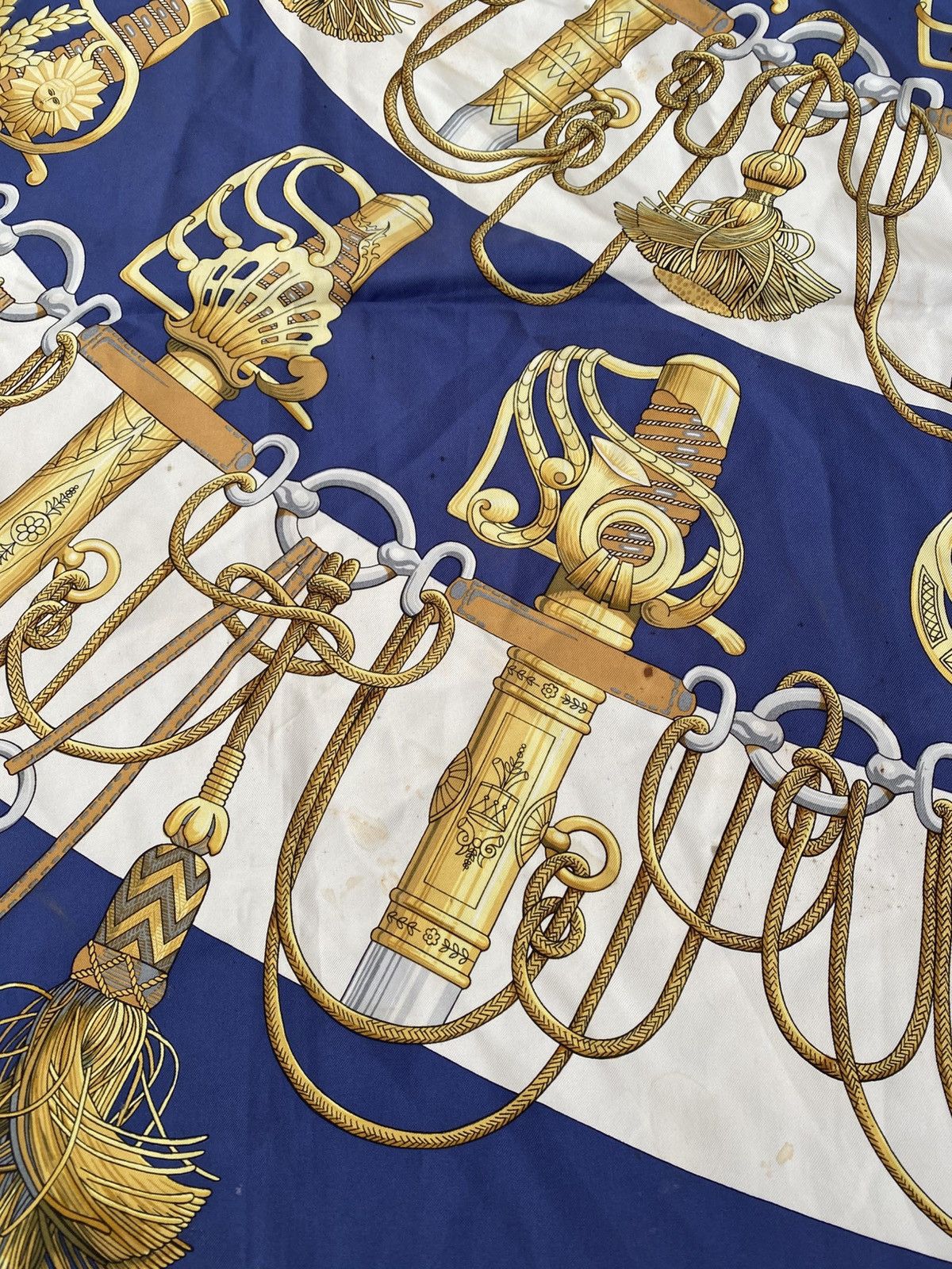Hermes Vintage HERMES Carre 90 Cliquetis Scarf Blue Size ONE SIZE - 9 Thumbnail