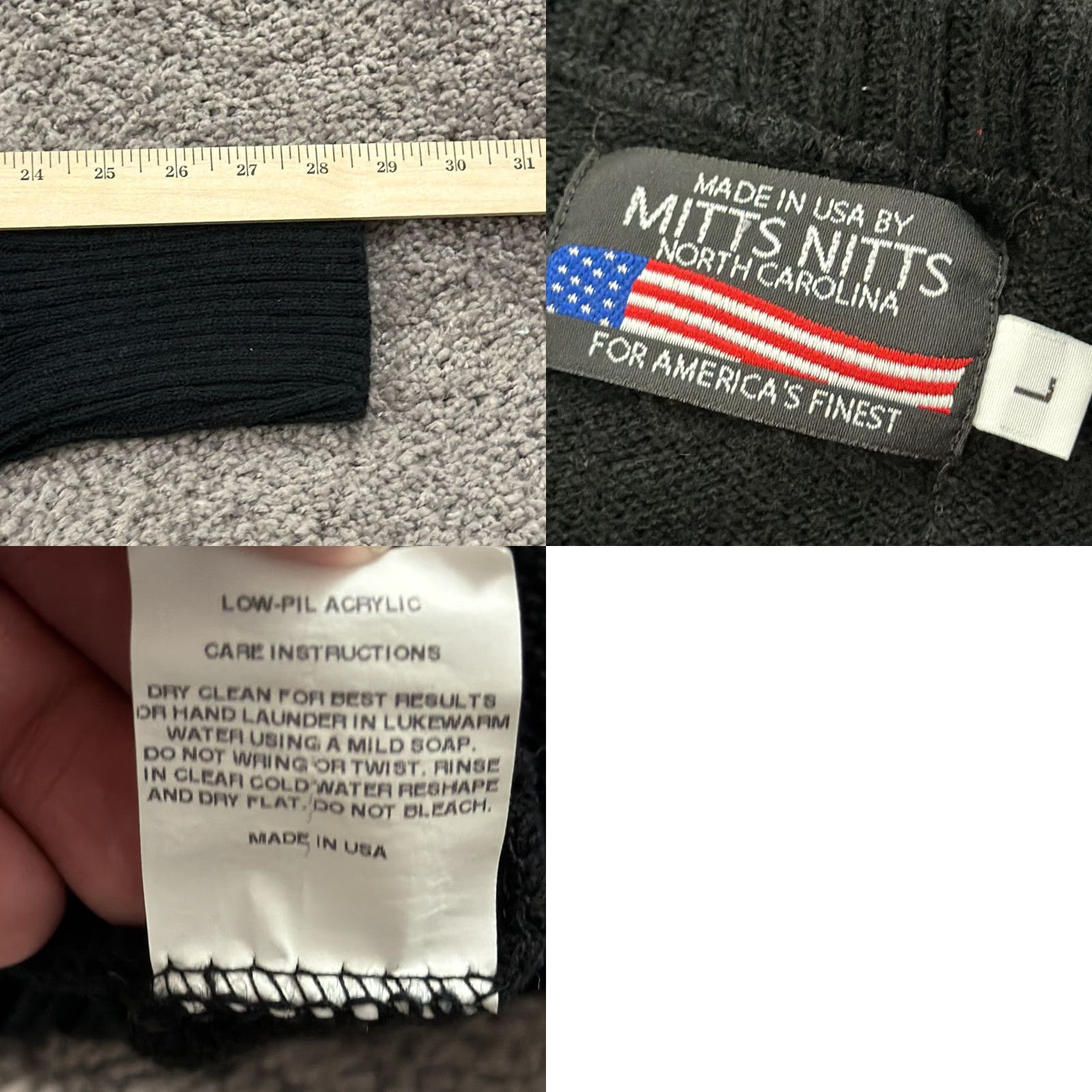 Vintage VINTAGE Mitts Nitts Sweater Mens L Black V-Neck Pullover Military Made in USA Shirt Size US L / EU 52-54 / 3 - 8 Thumbnail