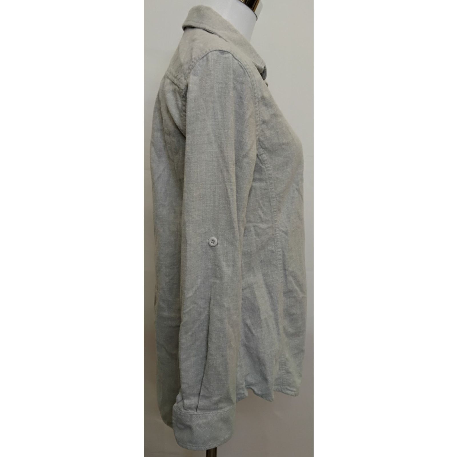 Stio Stio Button Up Shirt Women's M Gray Heathered Casual Size M / US 6-8 / IT 42-44 - 4 Thumbnail