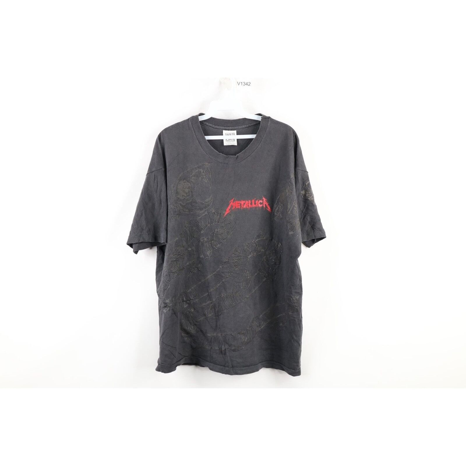 Vintage 90s Faded Metallica Pushead Snake Band T-Shirt