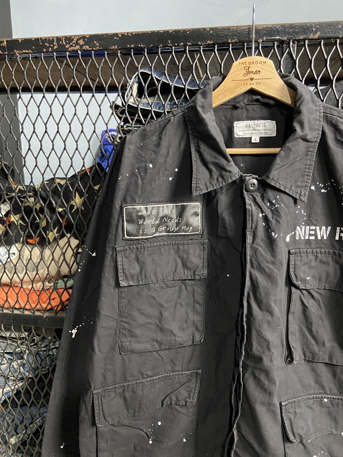 If Six Was Nine × Le Grande Bleu (L.G.B.) × Other Rare Hand Painted Baycrest Oi! Oi! Military Jacket Size US L / EU 52-54 / 3 - 3 Thumbnail
