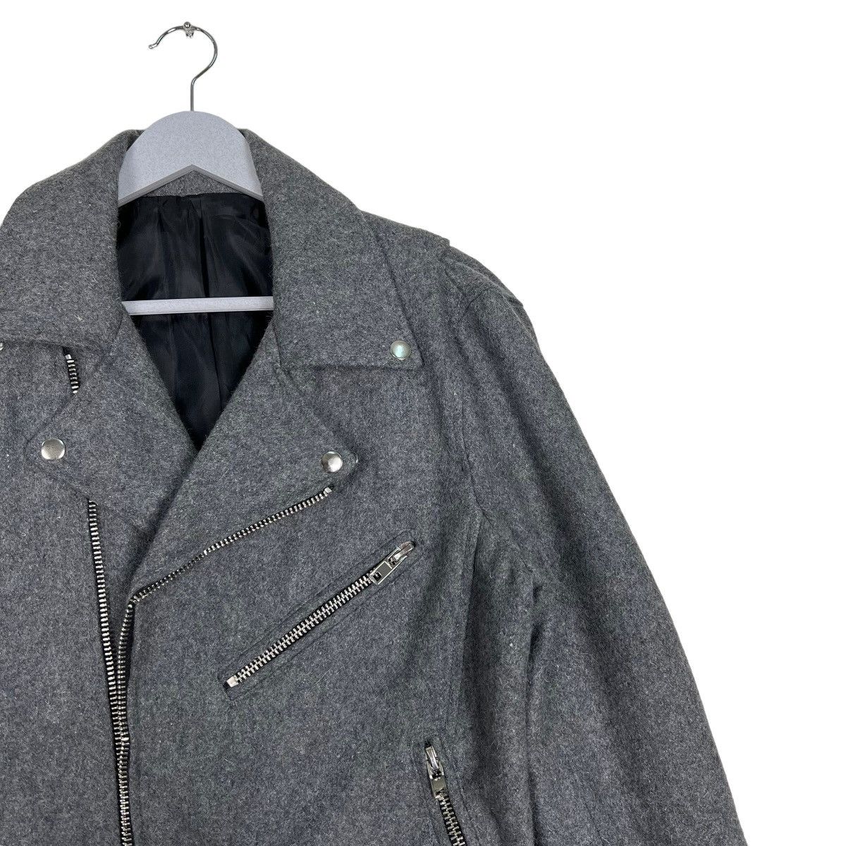 Japanese Brand 🔥 VMEN WOOL DOUBLE COLAR MOTO RIDER JACKET Size US M / EU 48-50 / 2 - 6 Thumbnail