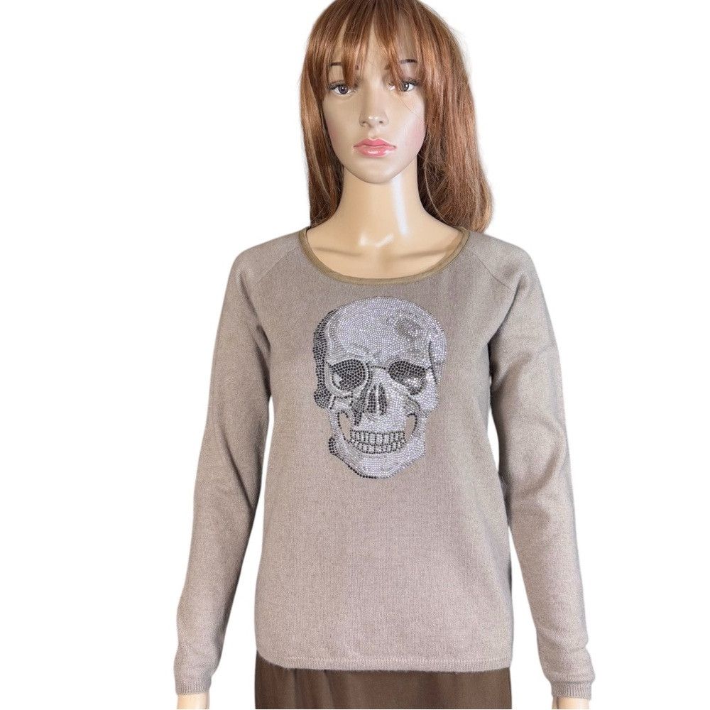 Other Kings of Cole Cashmere Rhinestone Skull Sweater Size XS Size XS / US 0-2 / IT 36-38 - 1 Thumbnail
