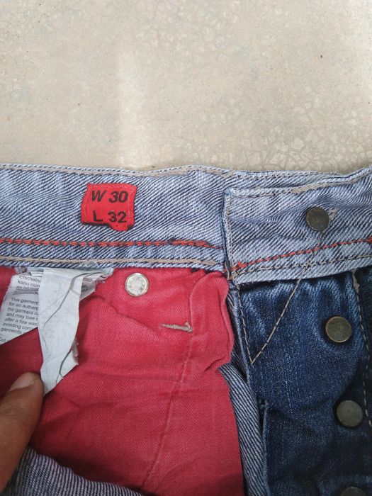 Archival Clothing Red QS Real Denim Industry Light Wash Retro Punk