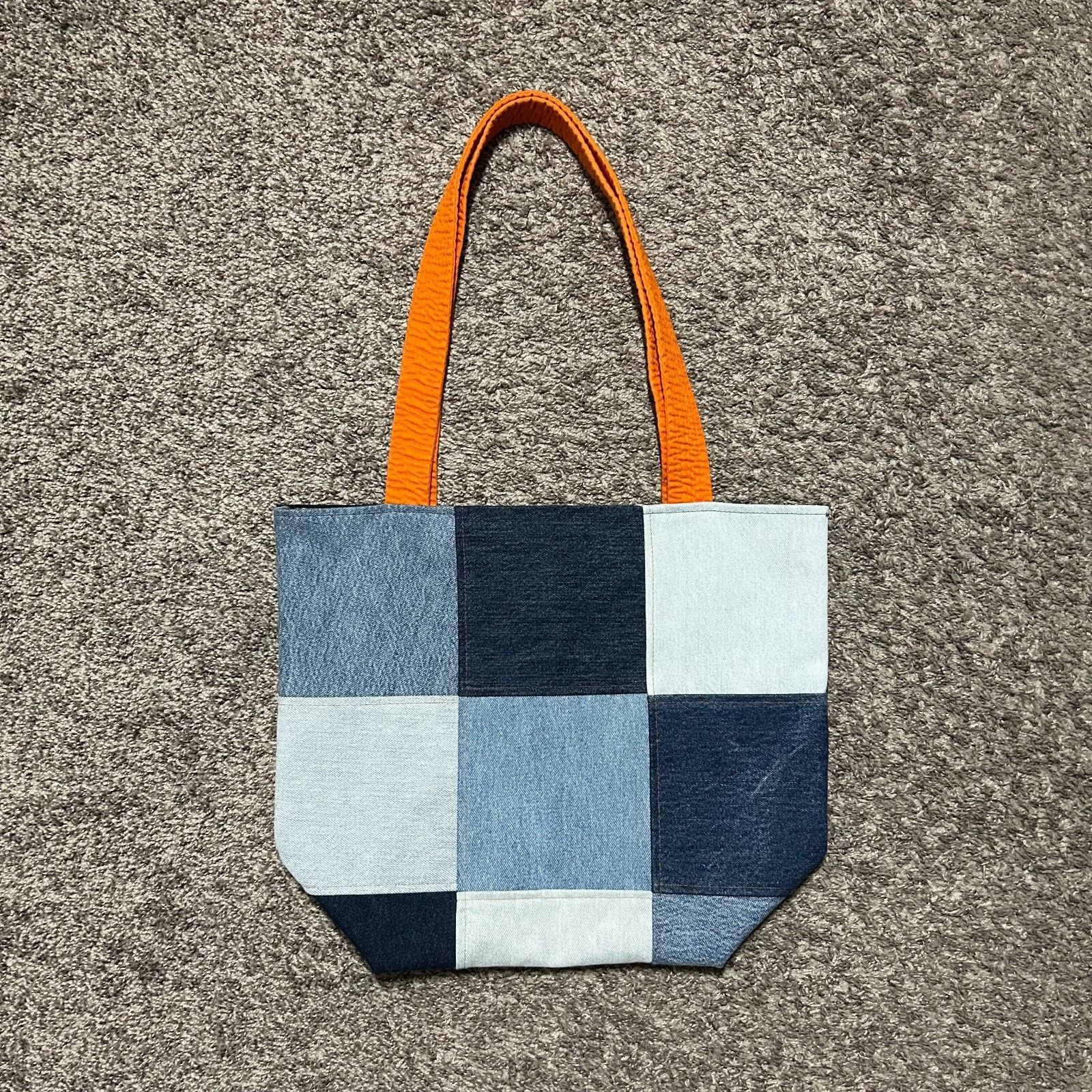 Handmade × Vintage Handmade Upcycled Vintage Fabric Tote Bag Patchwork Denim Size ONE SIZE - 4 Thumbnail